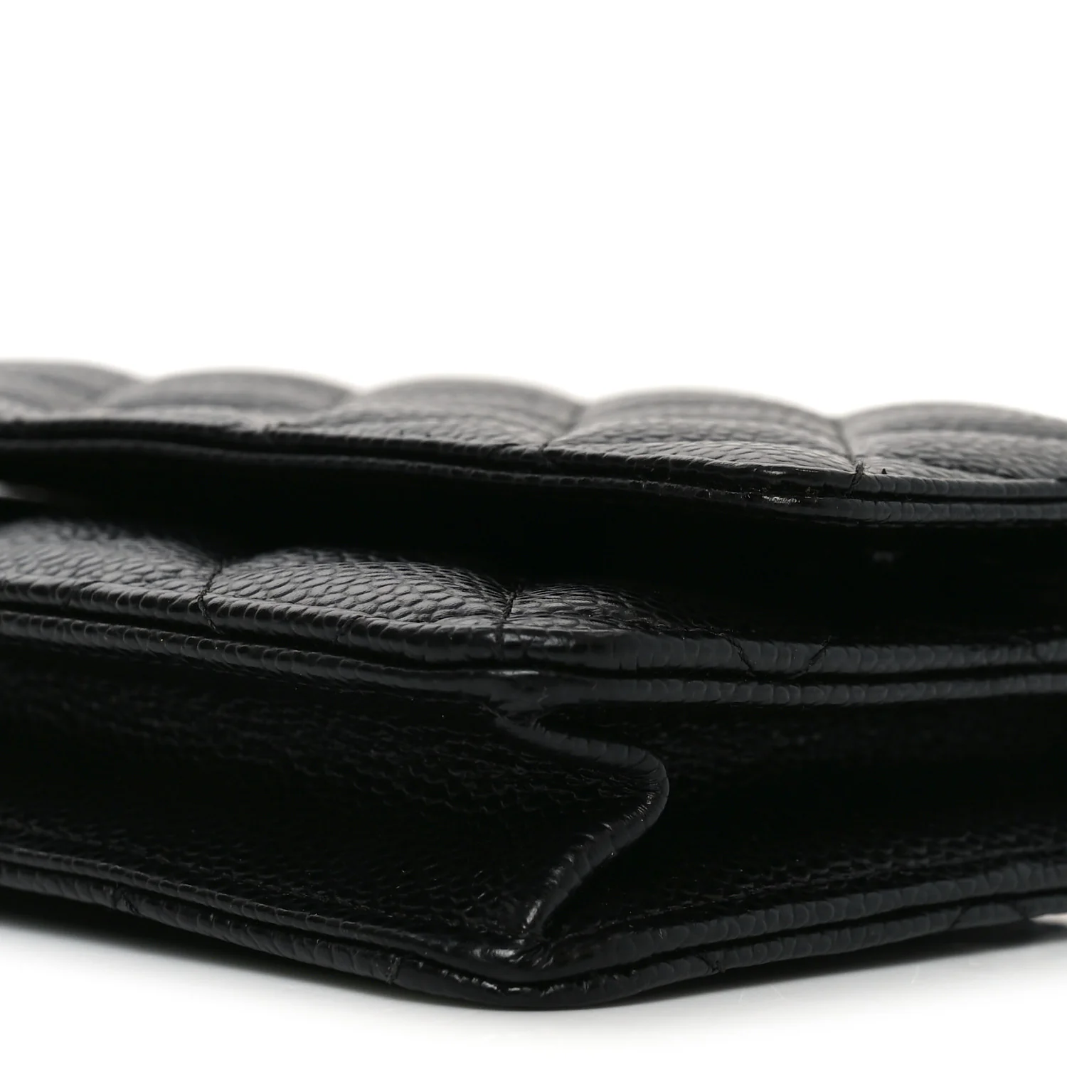 Caviar Quilted Wallet On Chain WOC Black - Image 11