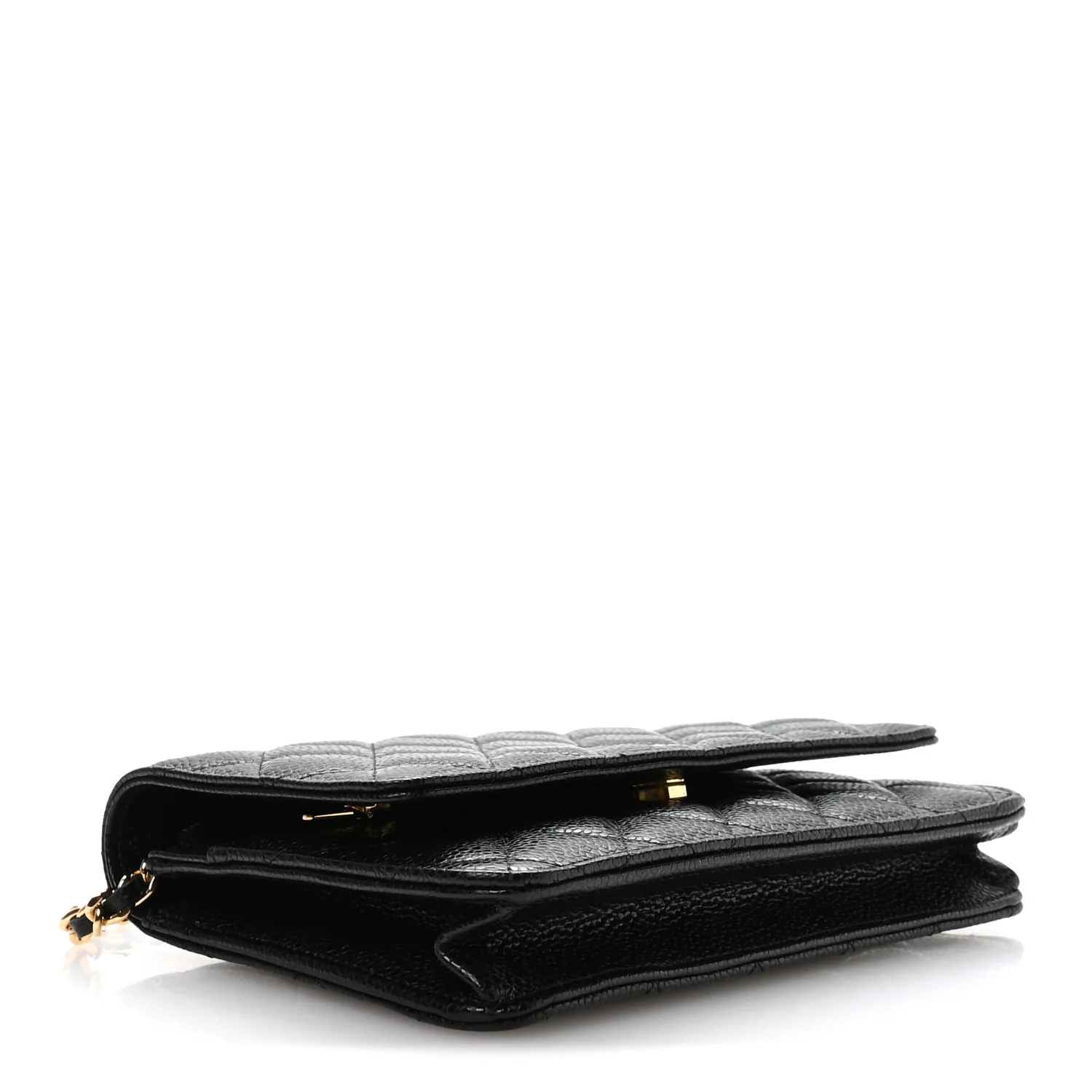 Caviar Quilted Wallet On Chain WOC Black - Image 3