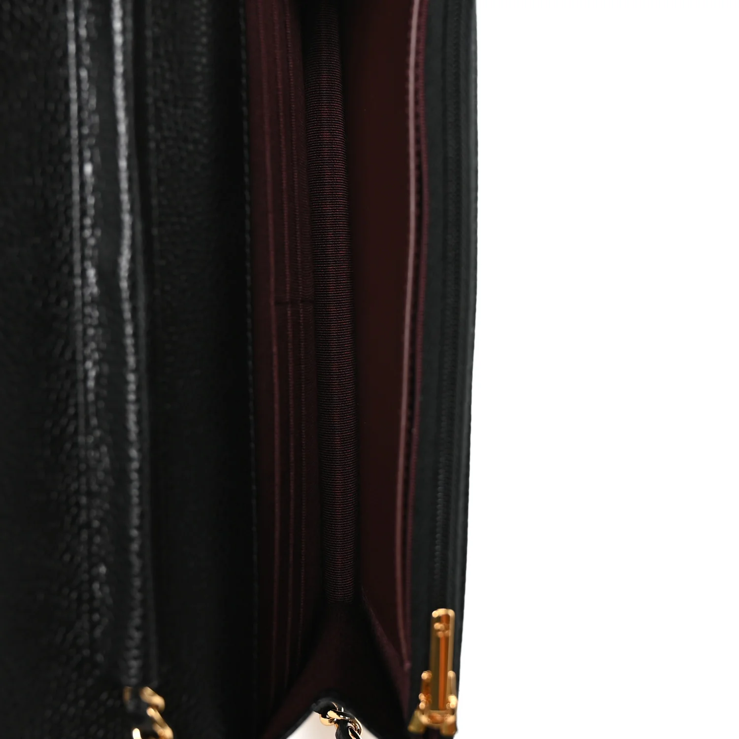Caviar Quilted Wallet On Chain WOC Black - Image 4