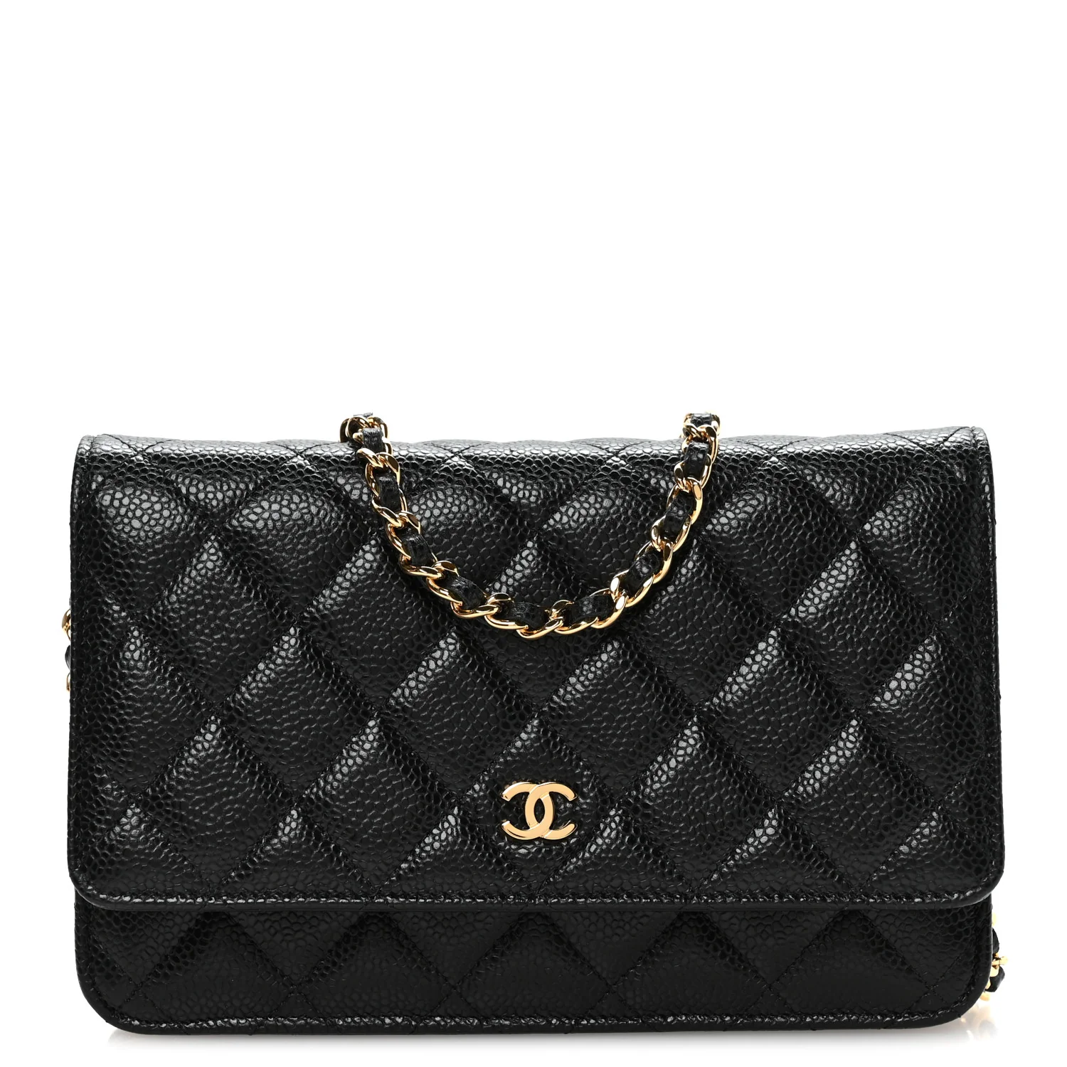 Caviar Quilted Wallet On Chain WOC Black - Image 8