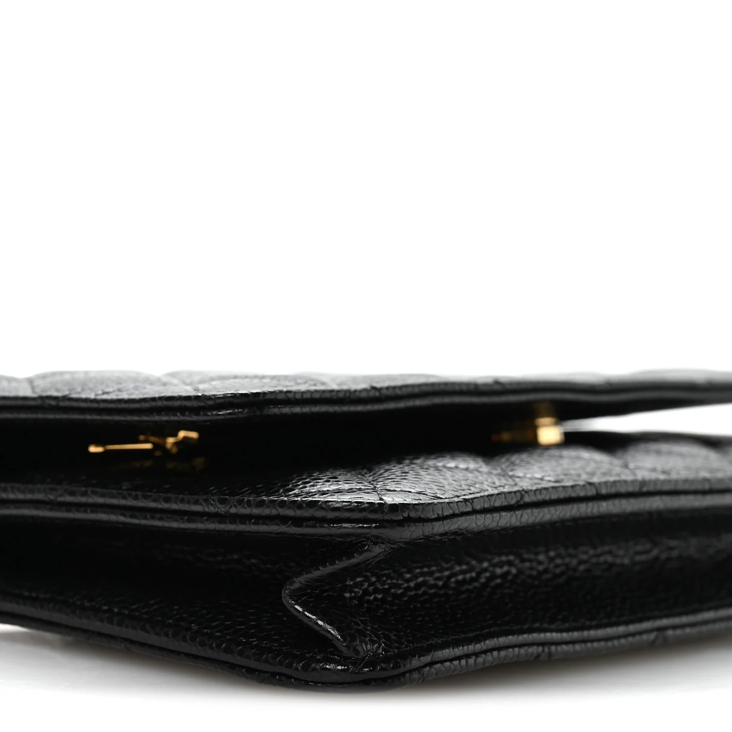 Caviar Quilted Wallet On Chain WOC Black - Image 9