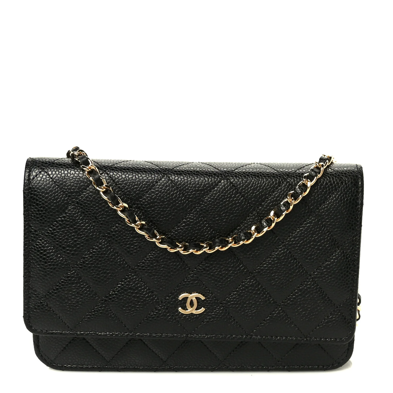 Caviar Quilted Wallet On Chain WOC Black