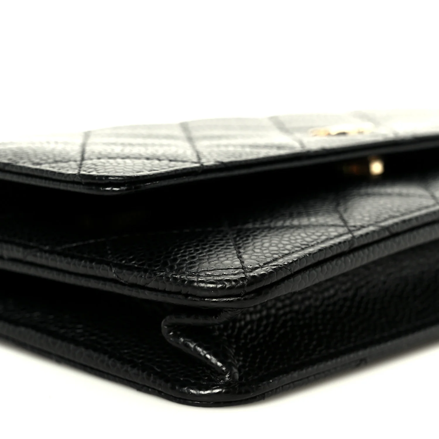 Caviar Quilted Wallet On Chain WOC Black - Image 19