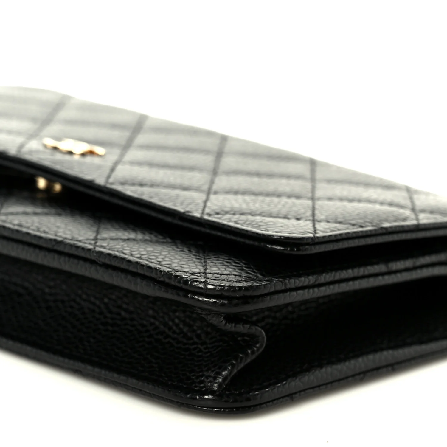 Caviar Quilted Wallet On Chain WOC Black - Image 21