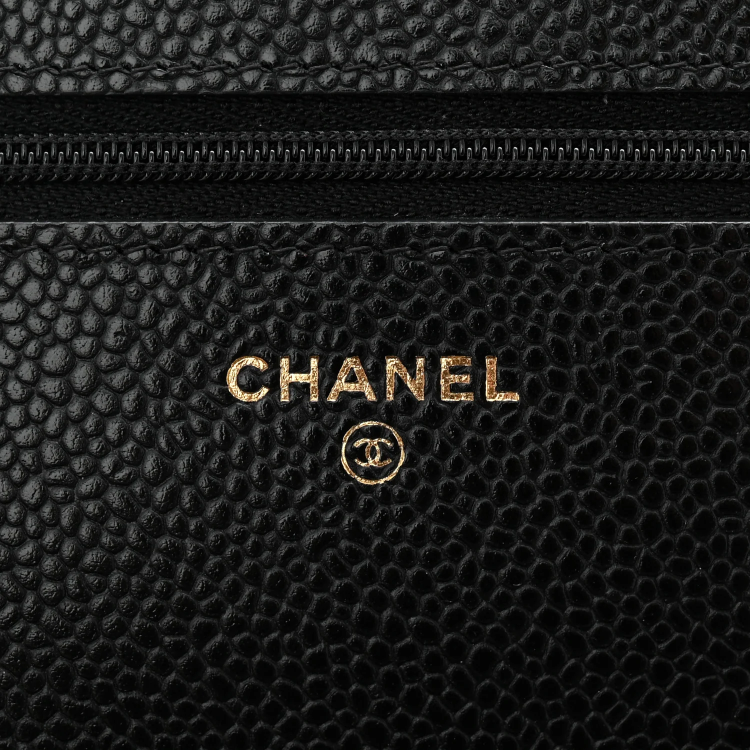 Caviar Quilted Wallet On Chain WOC Black - Image 11