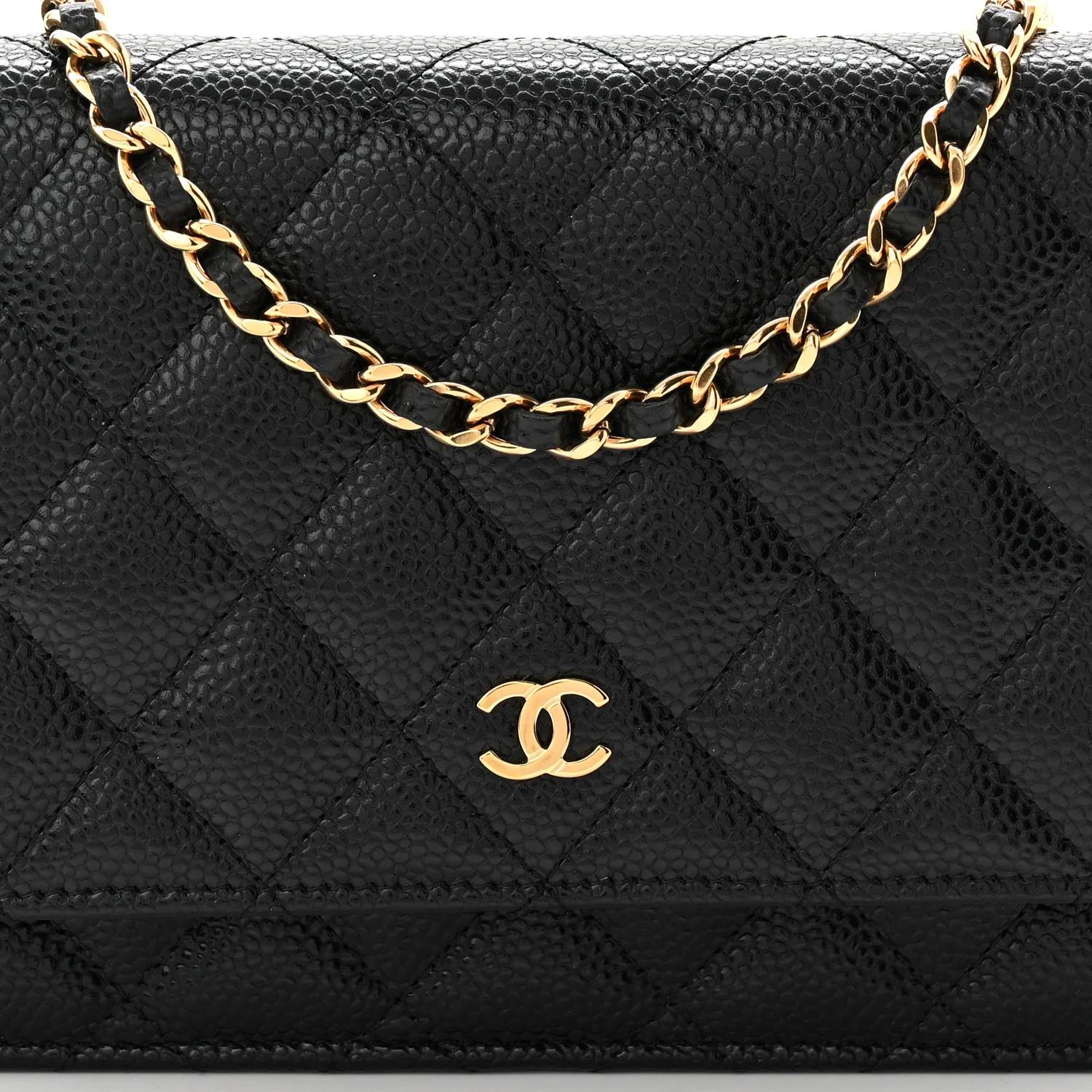 Caviar Quilted Wallet On Chain WOC Black - Image 17