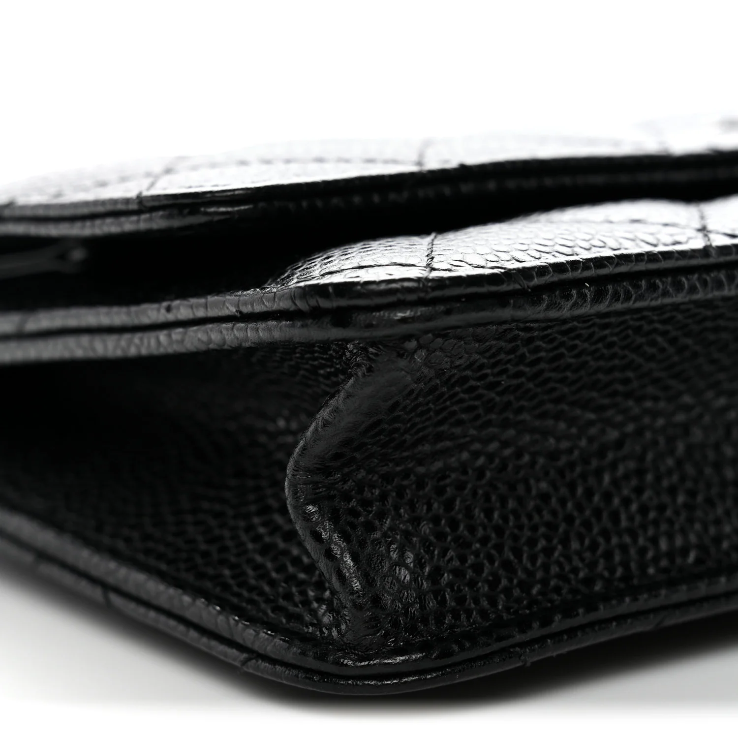 Caviar Quilted Wallet On Chain WOC Black - Image 11