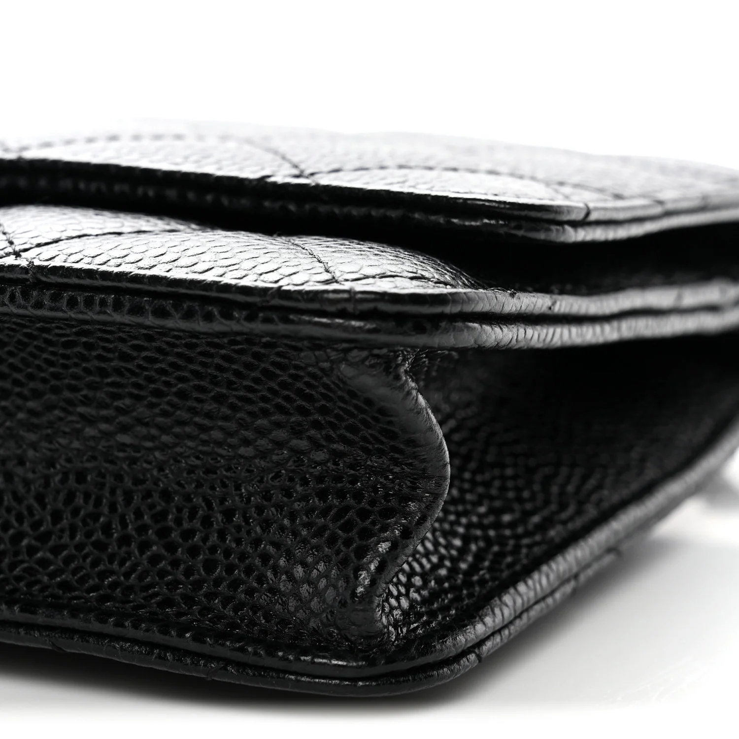 Caviar Quilted Wallet On Chain WOC Black - Image 12