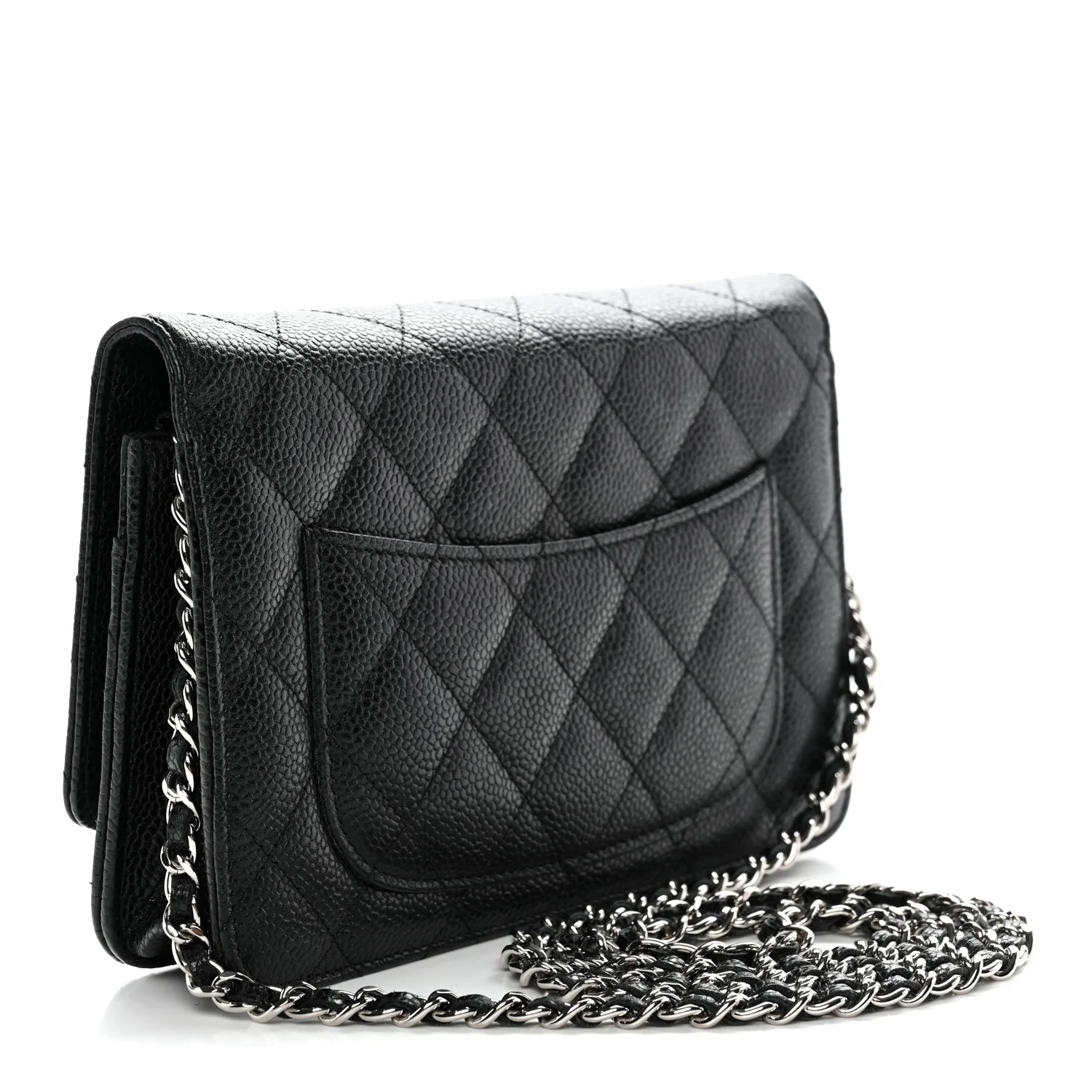 Caviar Quilted Wallet On Chain WOC Black - Image 3