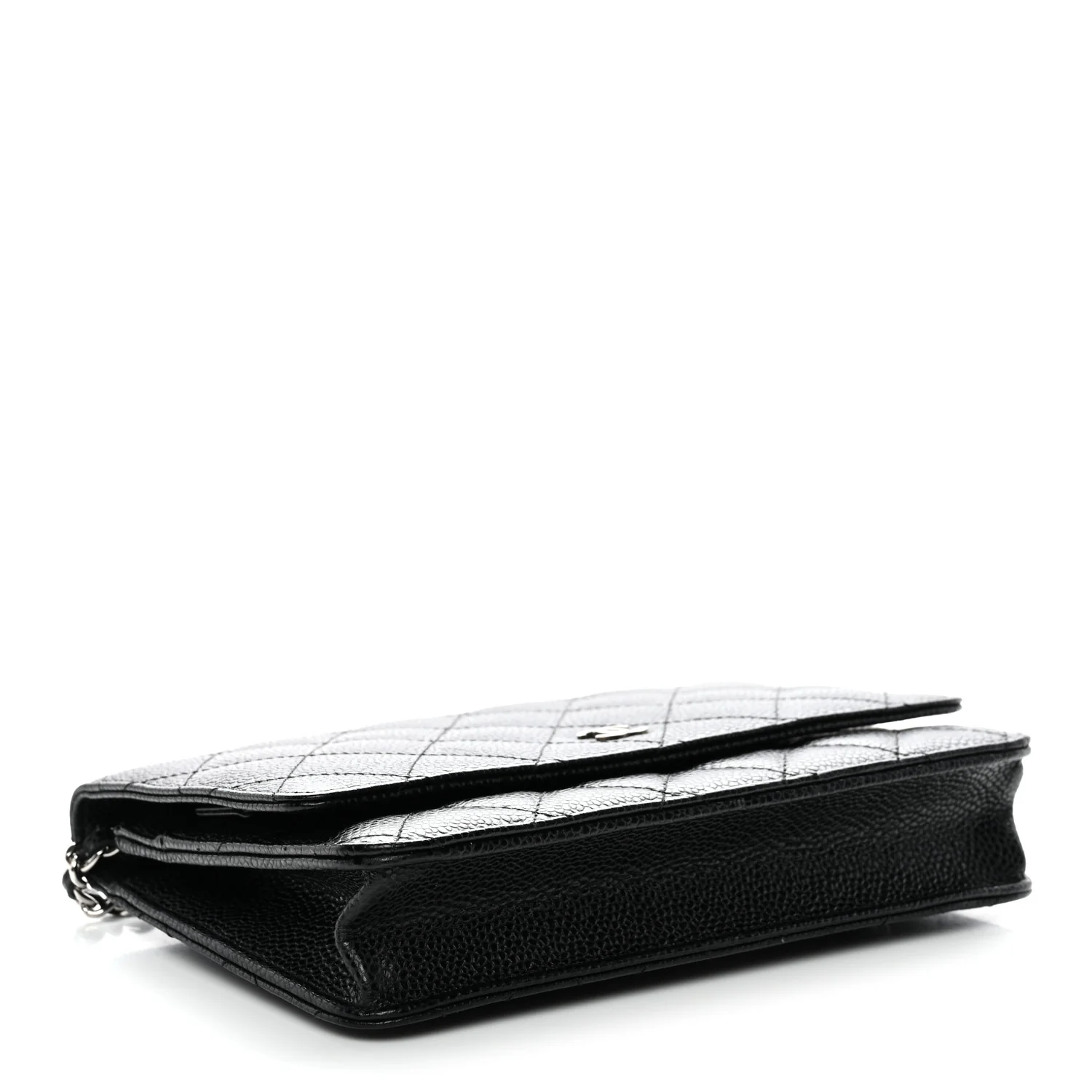 Caviar Quilted Wallet On Chain WOC Black - Image 4