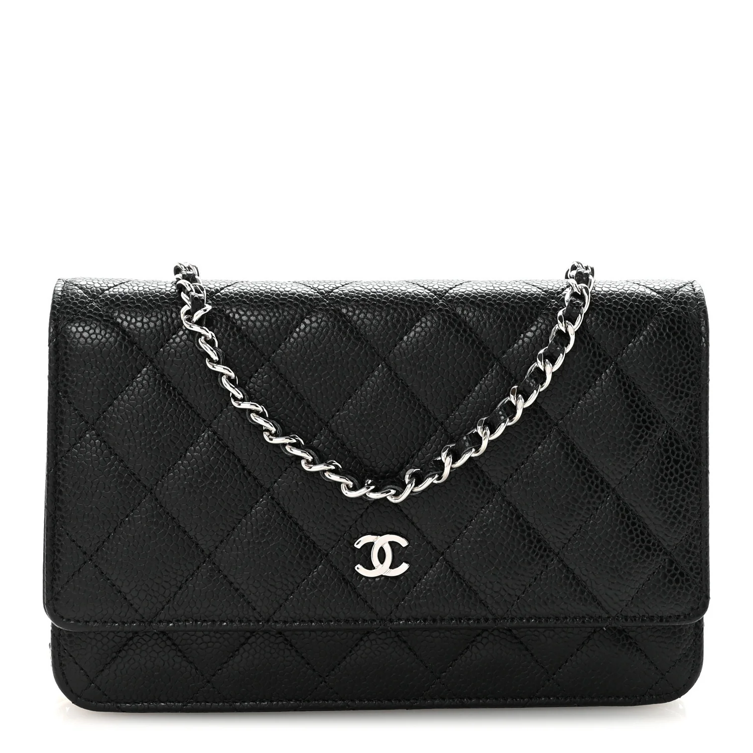 Caviar Quilted Wallet On Chain WOC Black