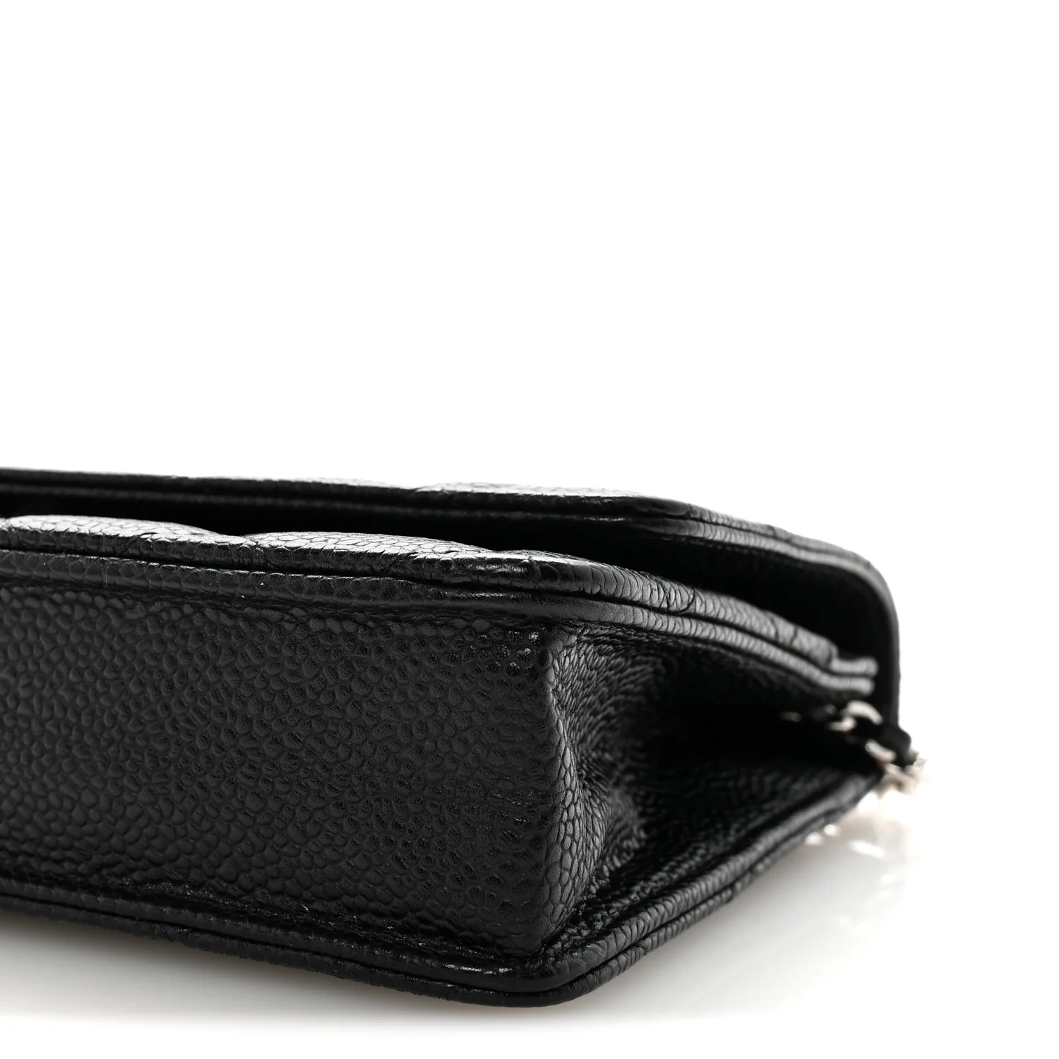 Caviar Quilted Wallet on Chain WOC Black - Image 11