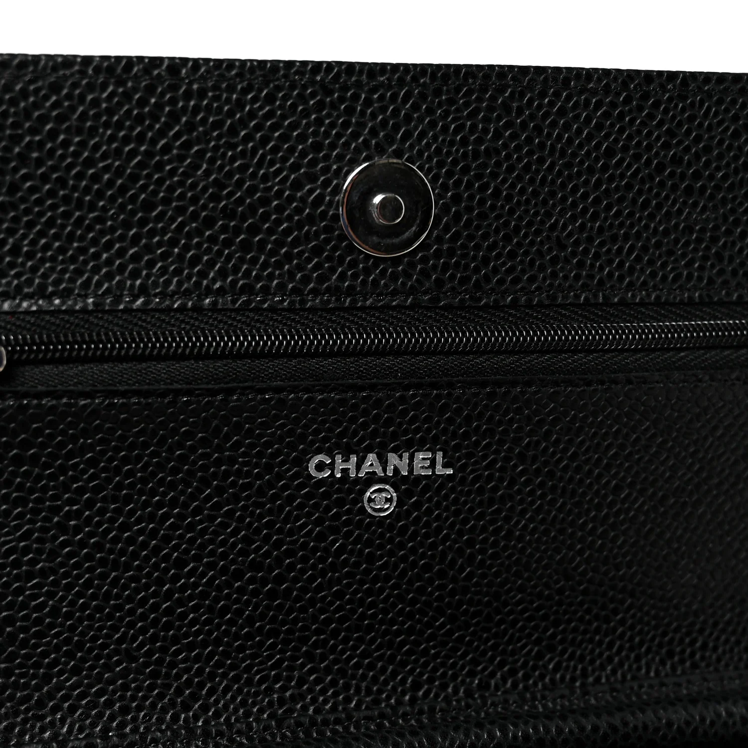Caviar Quilted Wallet on Chain WOC Black - Image 6