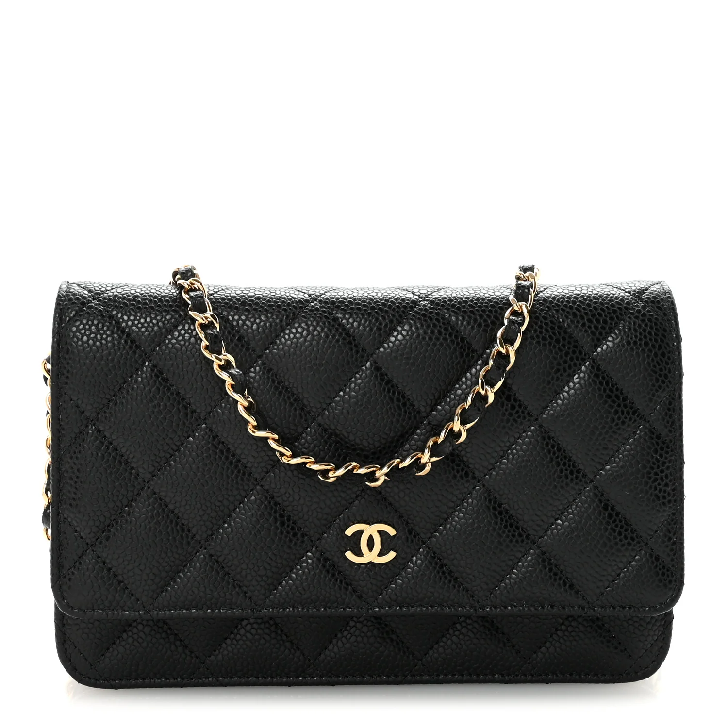 Caviar Quilted Wallet On Chain WOC Black