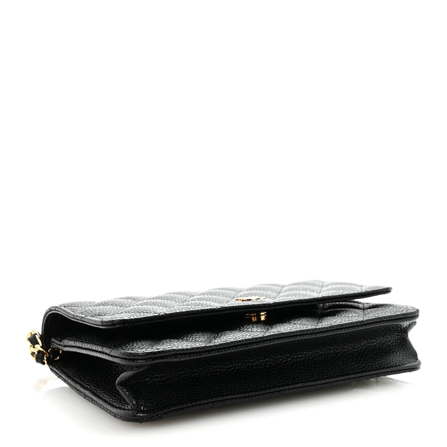 Caviar Quilted Wallet On Chain WOC Black - Image 4