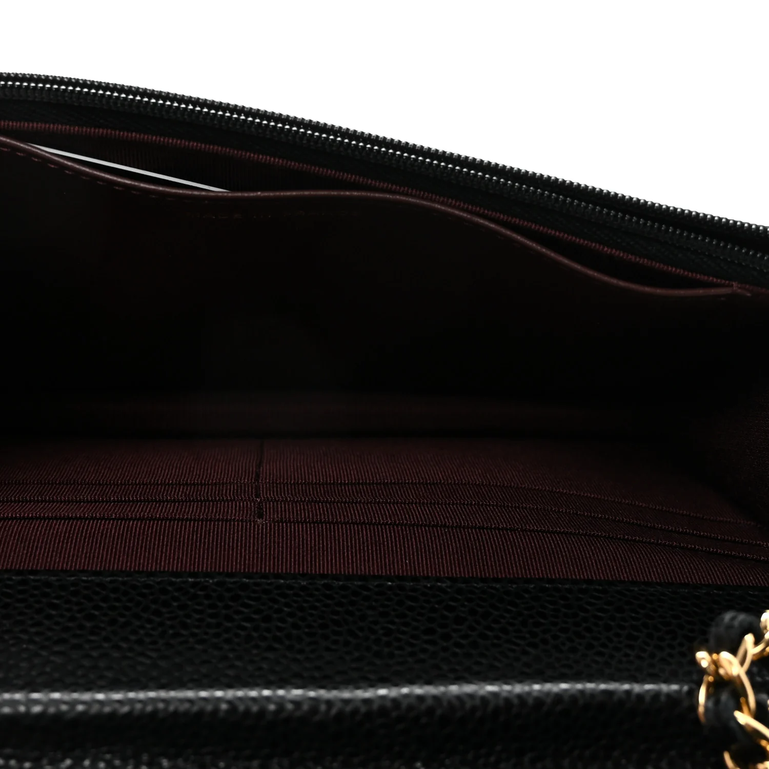 Caviar Quilted Wallet On Chain WOC Black - Image 5