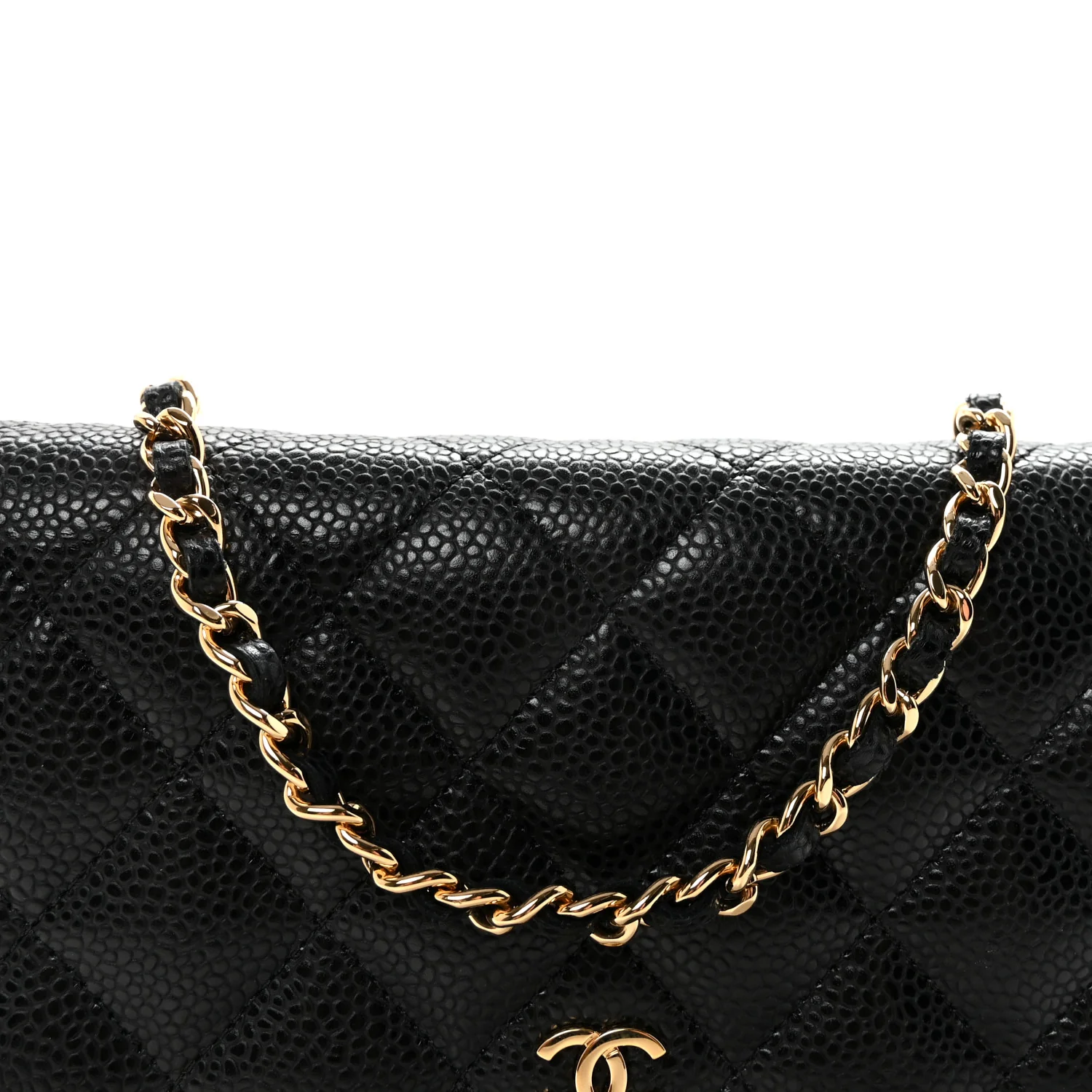 Caviar Quilted Wallet On Chain WOC Black - Image 9