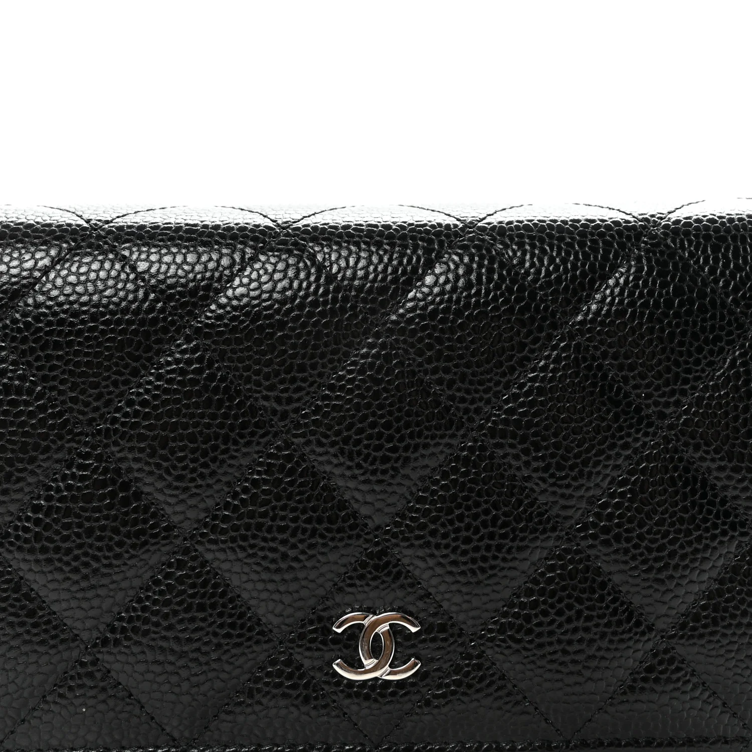 Caviar Quilted Wallet On Chain WOC Black - Image 9