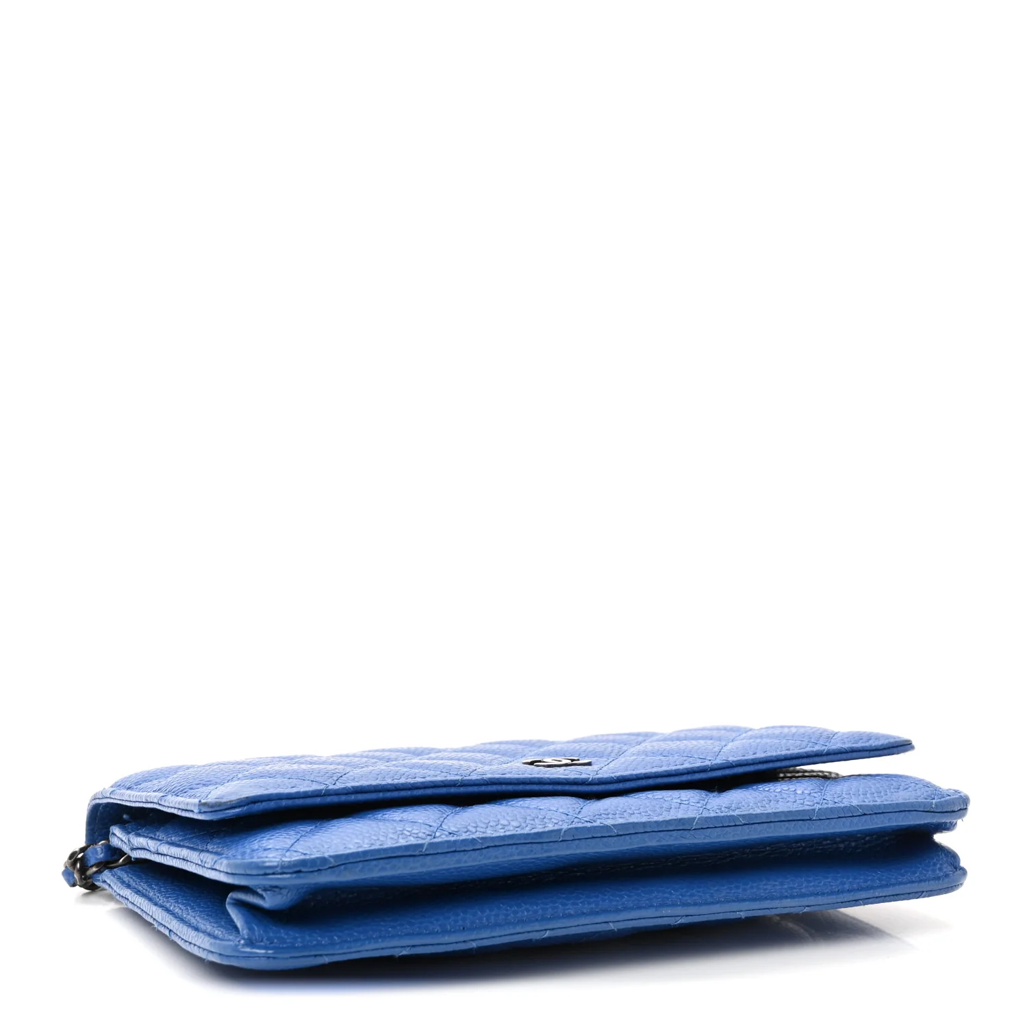 Caviar Quilted Wallet on Chain WOC Blue - Image 3