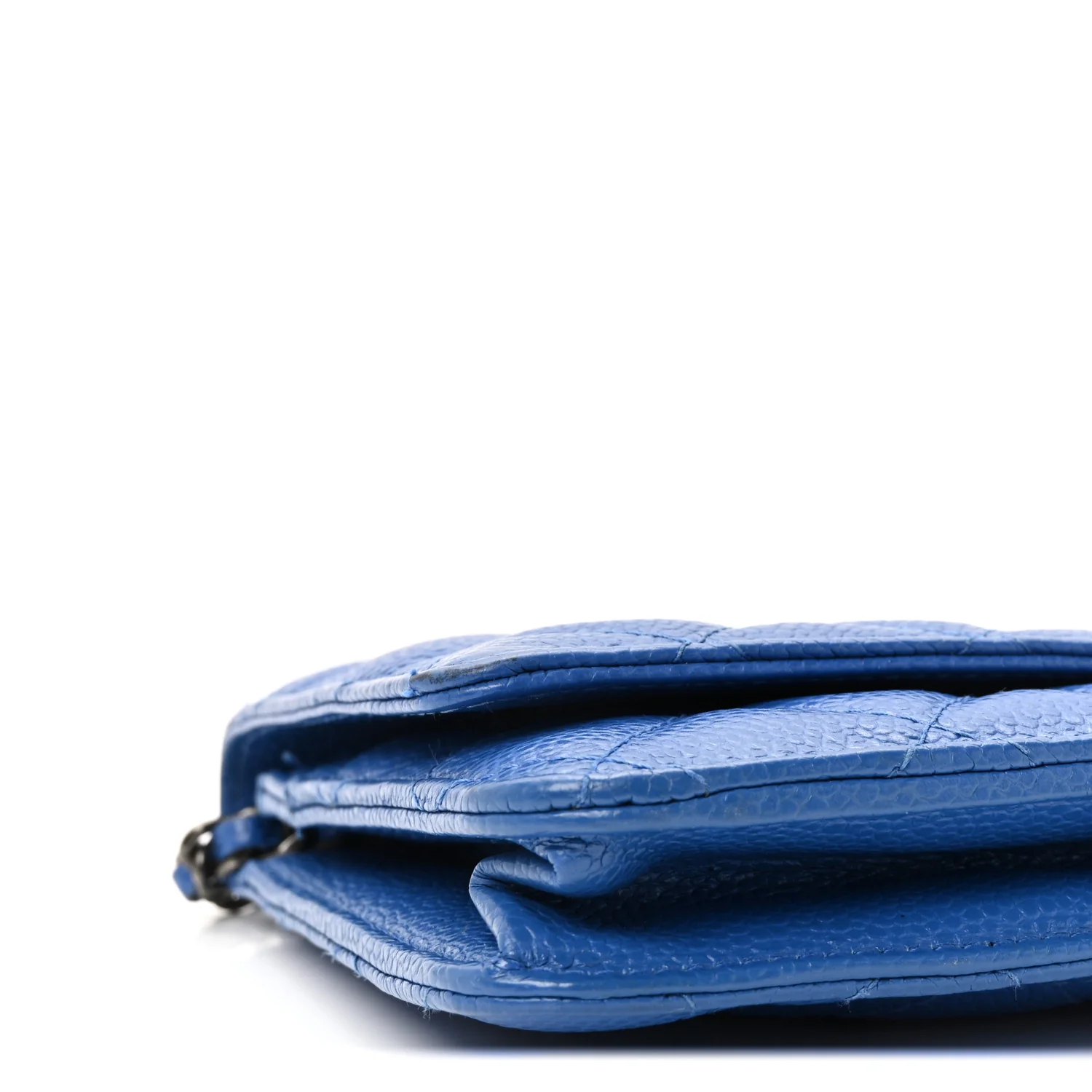 Caviar Quilted Wallet on Chain WOC Blue - Image 9