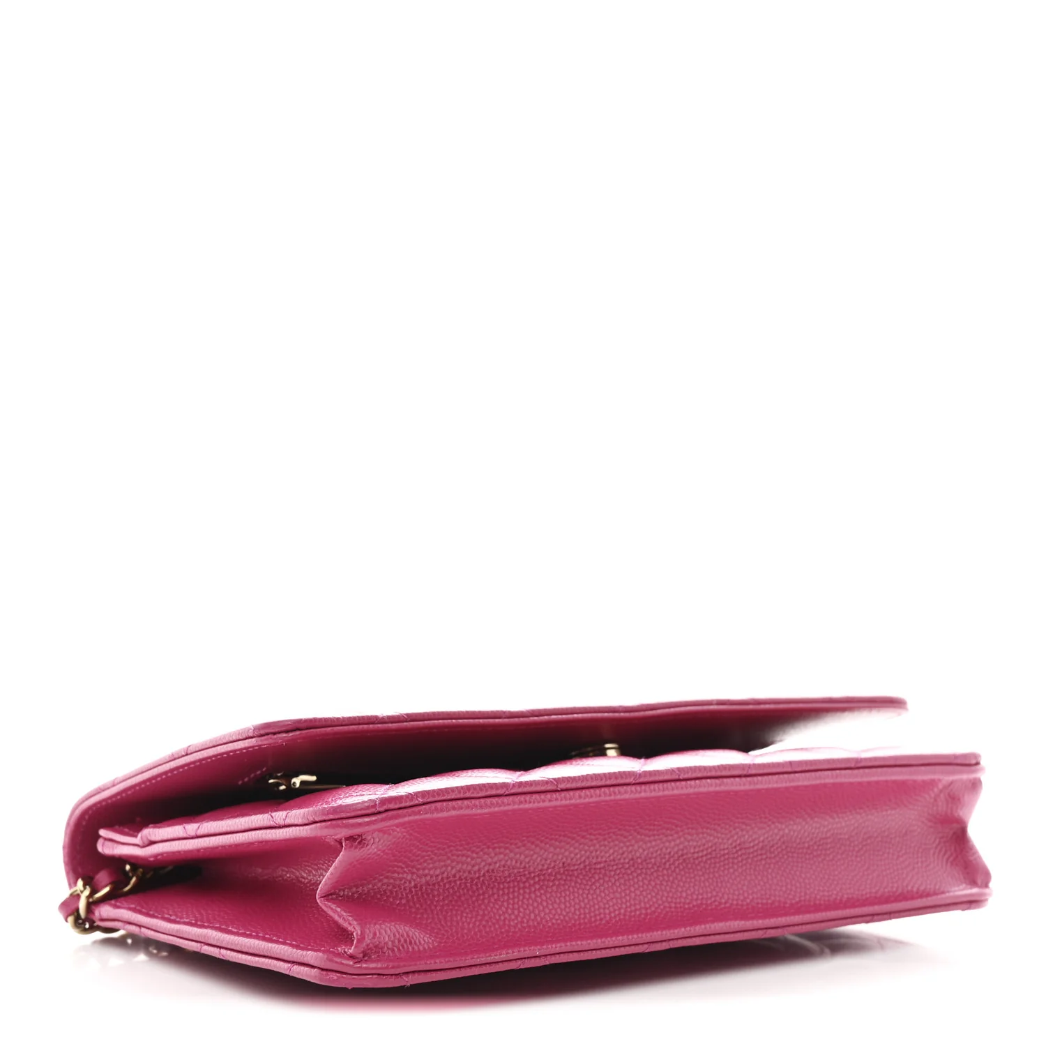 Caviar Quilted Wallet On Chain WOC Dark Pink - Image 4