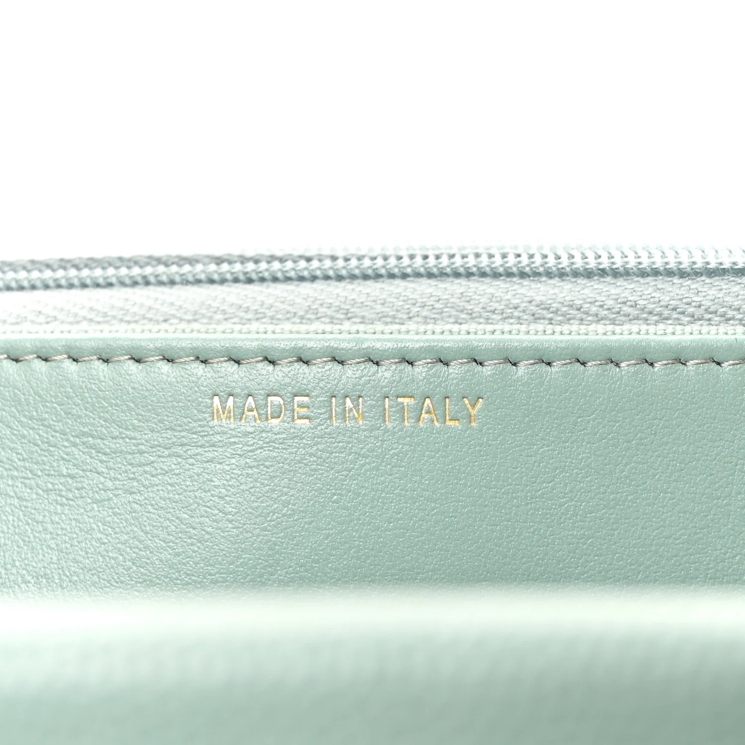 Caviar Quilted Wallet on Chain WOC Light Blue - Image 7