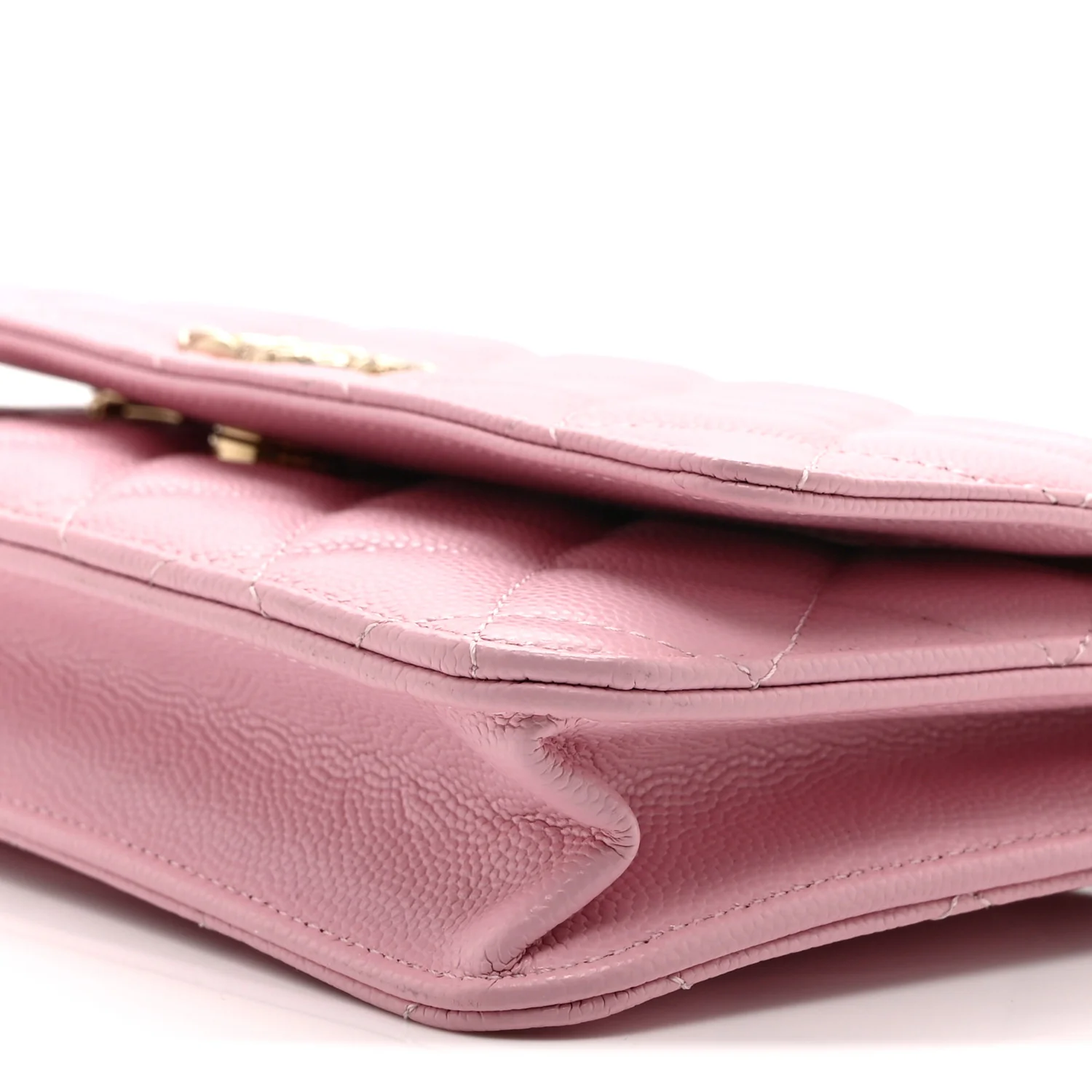 Caviar Quilted Wallet on Chain WOC Light Pink - Image 11