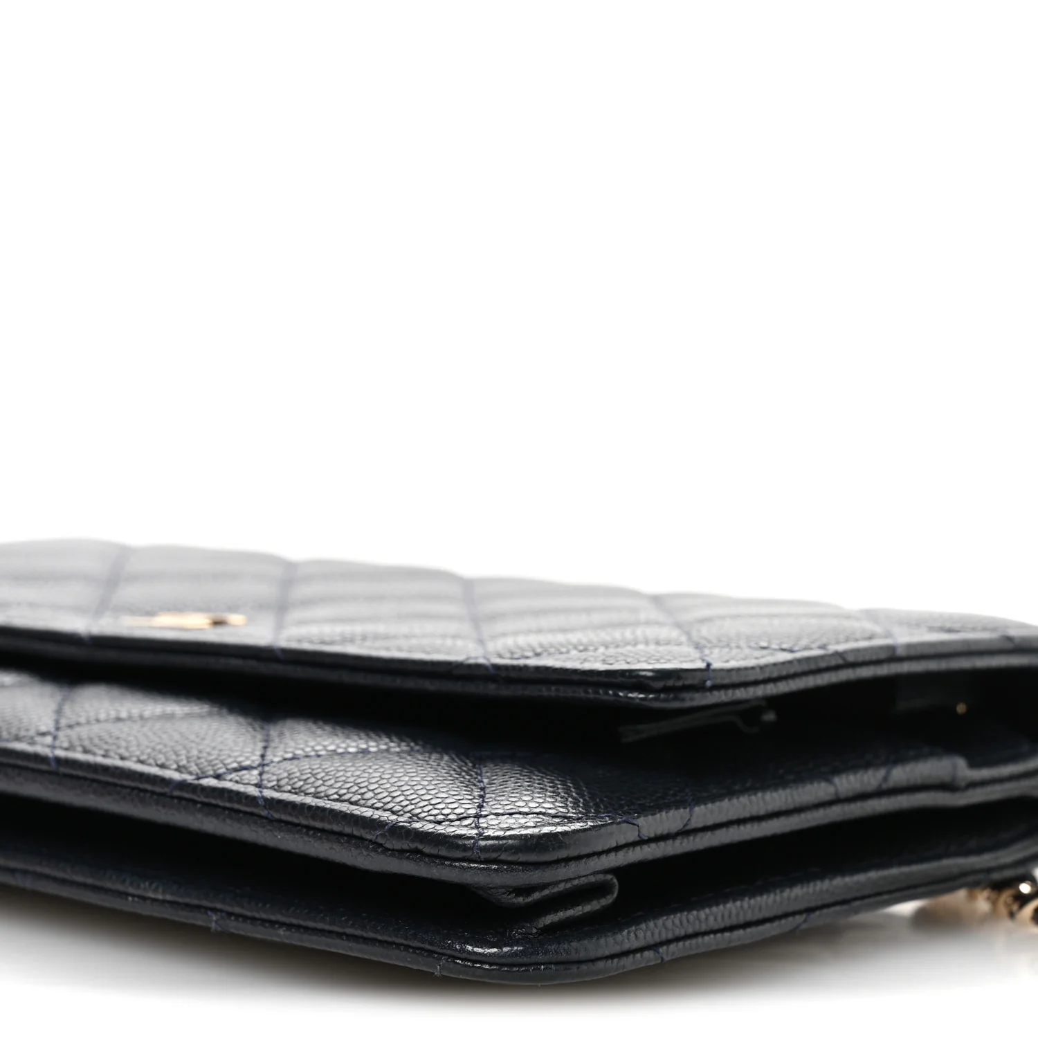 Caviar Quilted Wallet on Chain WOC Navy Blue - Image 11