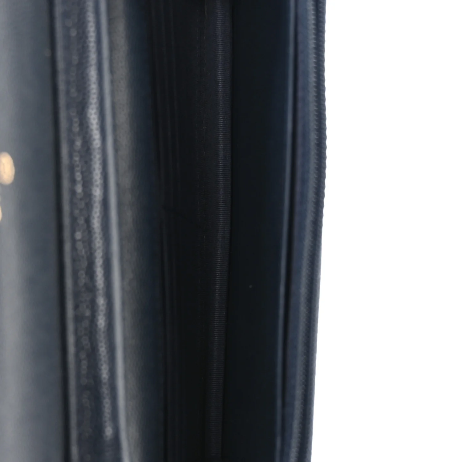 Caviar Quilted Wallet on Chain WOC Navy Blue - Image 5