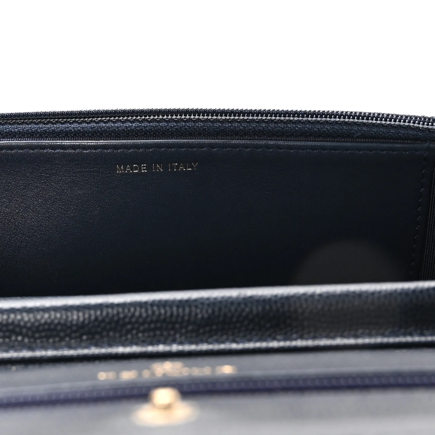 Caviar Quilted Wallet on Chain WOC Navy Blue - Image 7