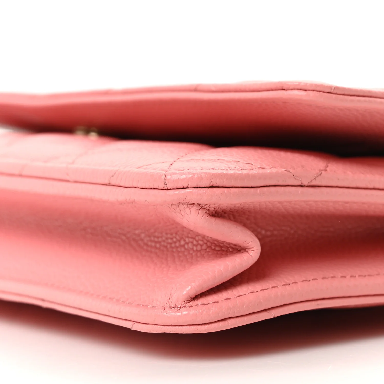 Caviar Quilted Wallet on Chain WOC Pink - Image 10