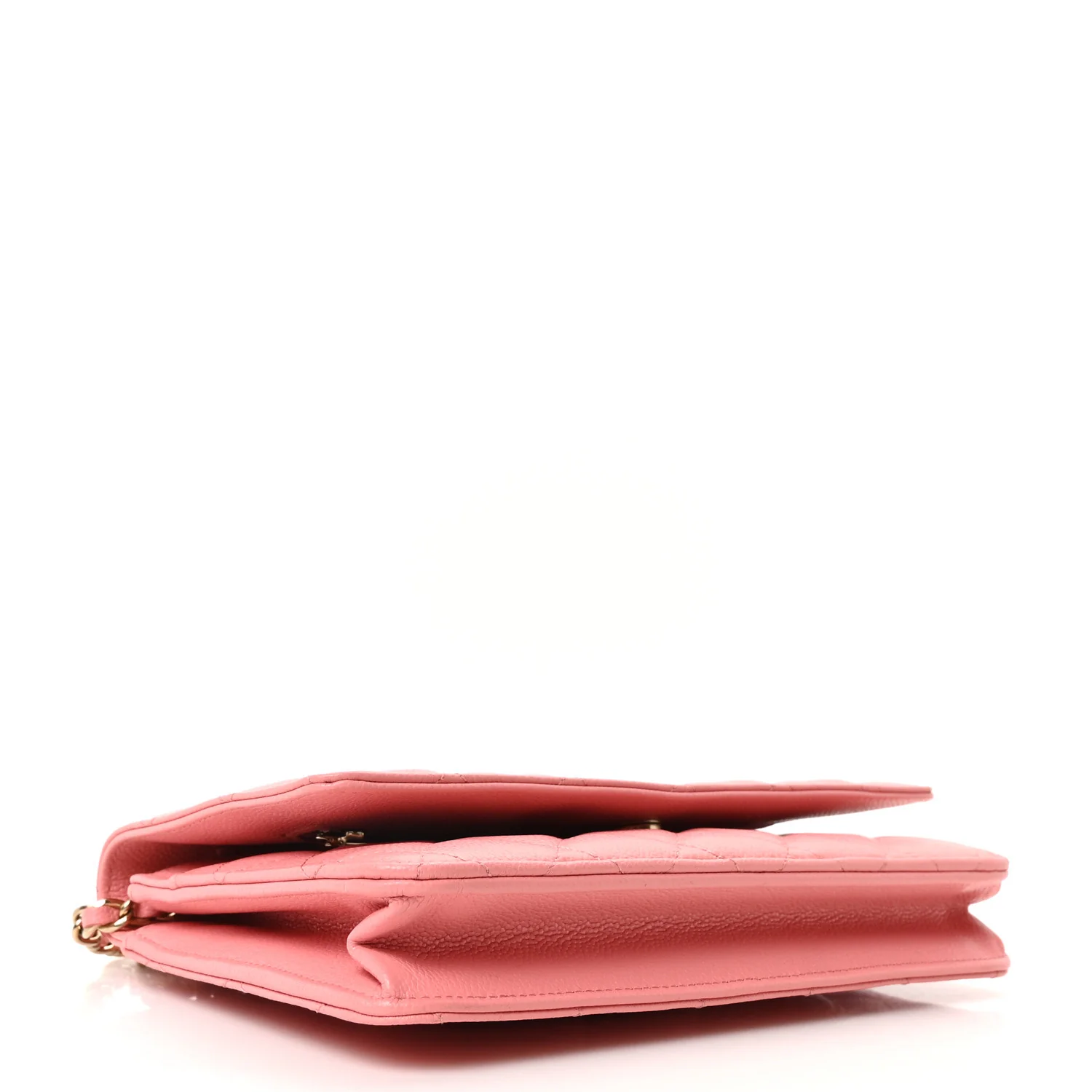 Caviar Quilted Wallet on Chain WOC Pink - Image 4