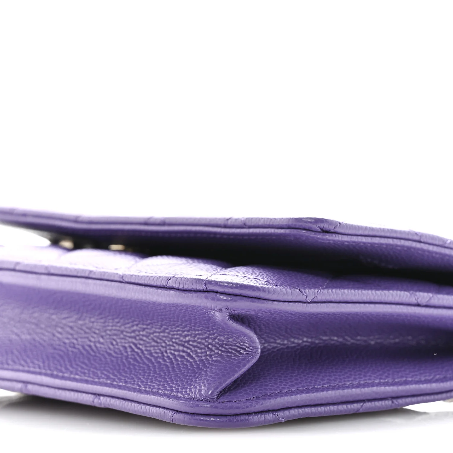 Caviar Quilted Wallet On Chain WOC Purple - Image 11