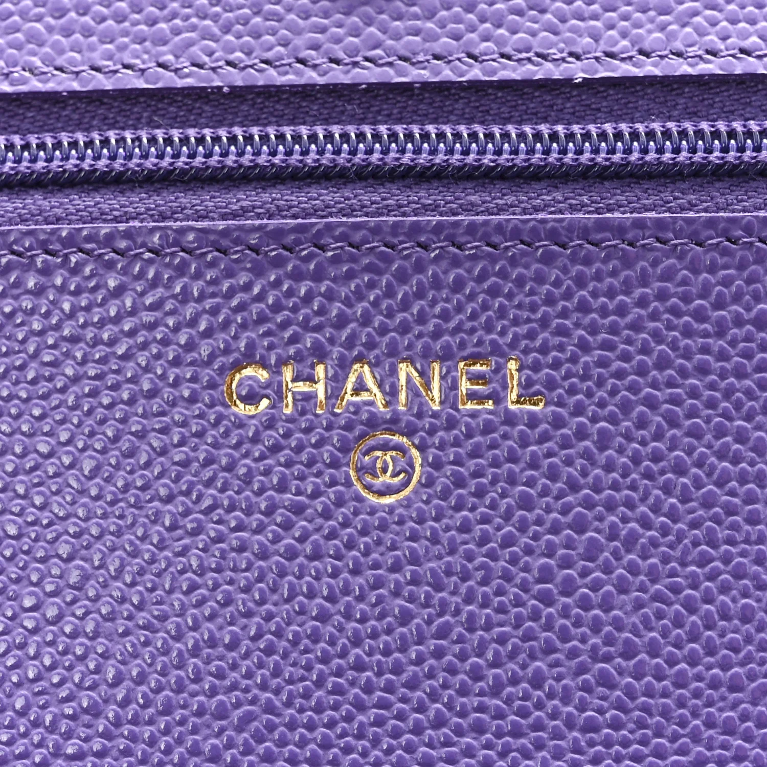 Caviar Quilted Wallet On Chain WOC Purple - Image 6