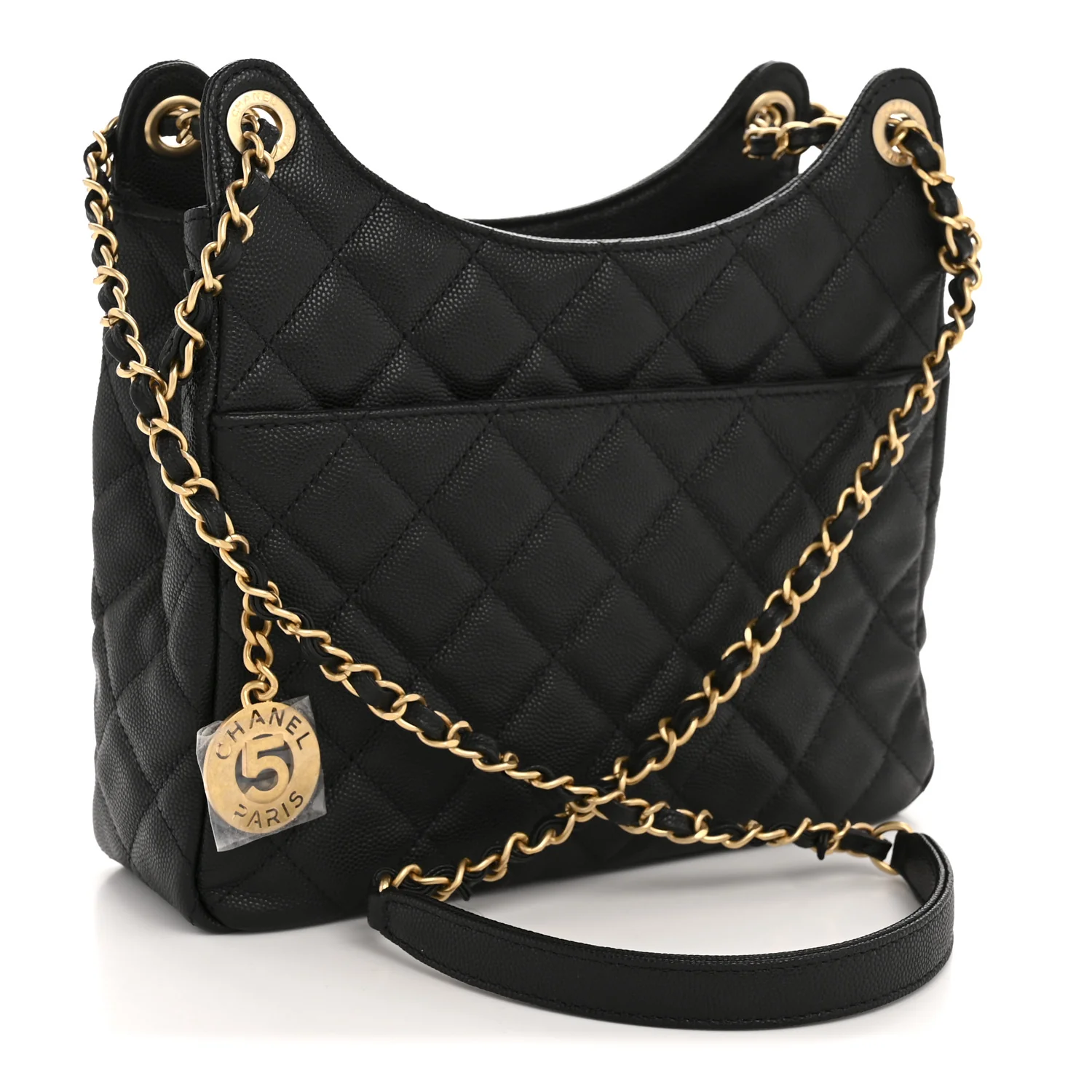 Caviar Quilted Wavy CC Hobo Black - Image 3
