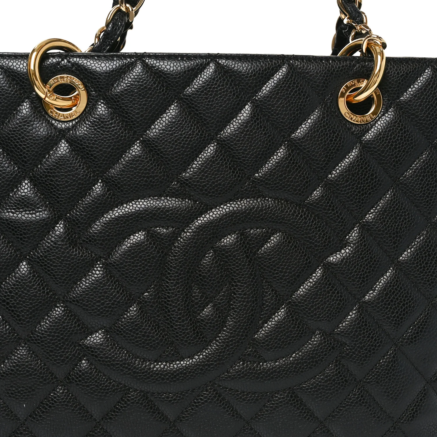 Caviar Quilted XL Grand Shopping Tote GST Black - Image 8