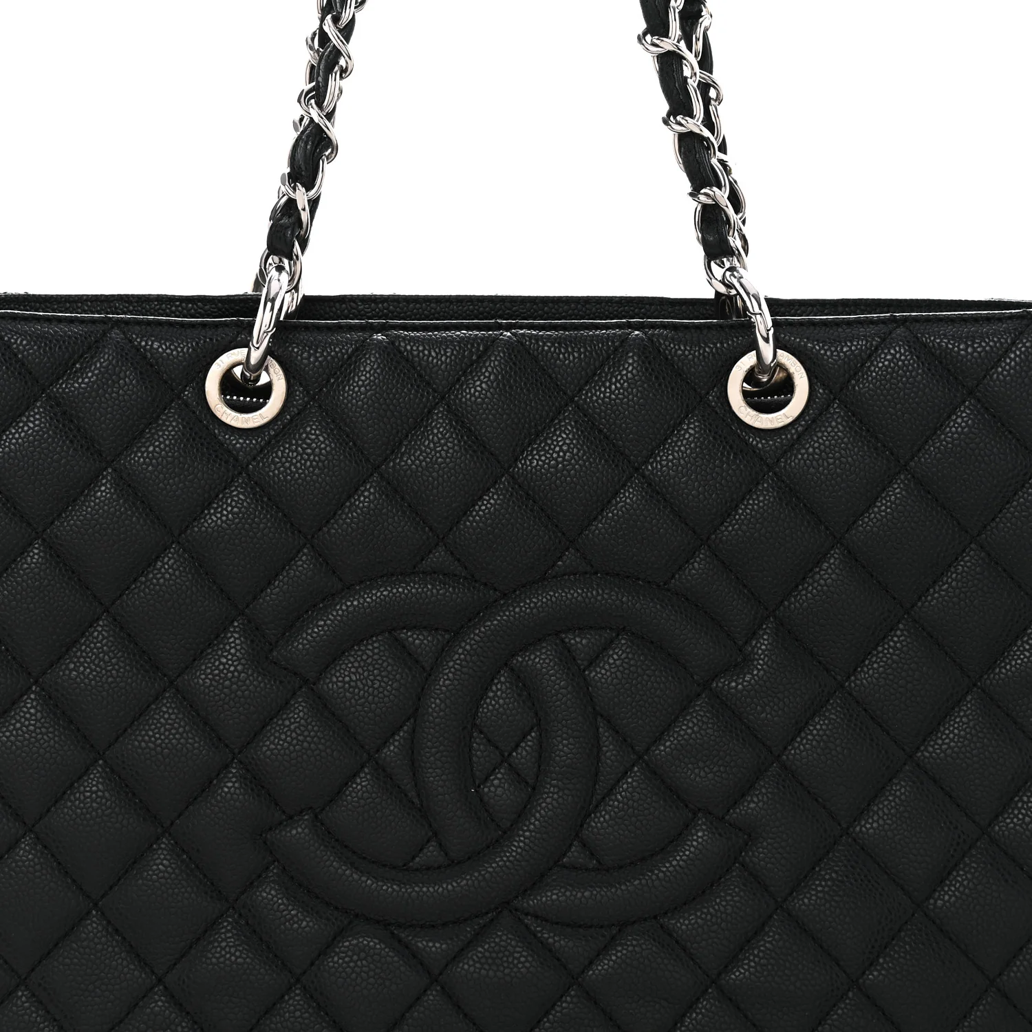 Caviar Quilted XL Grand Shopping Tote GST Black - Image 8