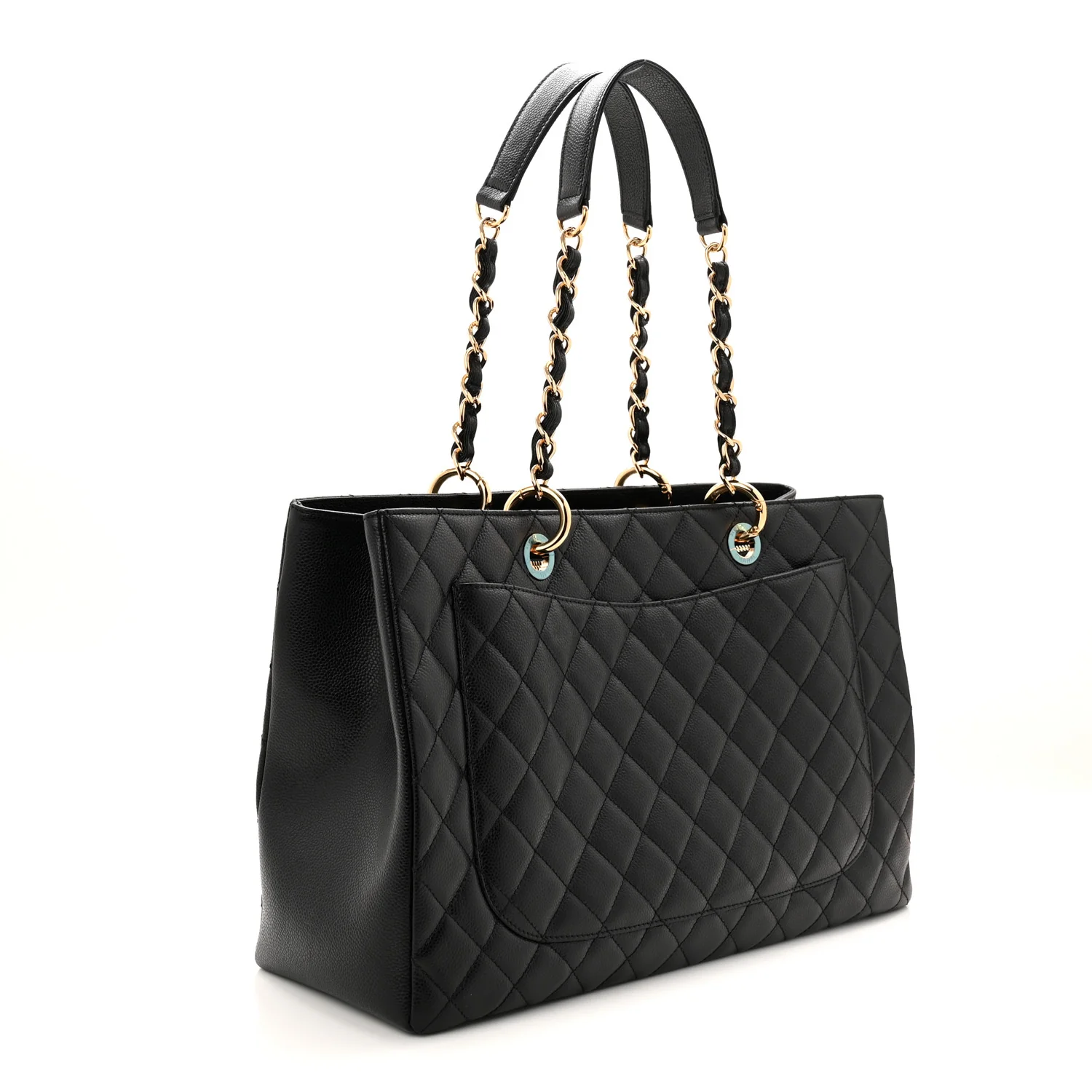 Caviar Quilted XL Grand Shopping Tote GST Black - Image 3