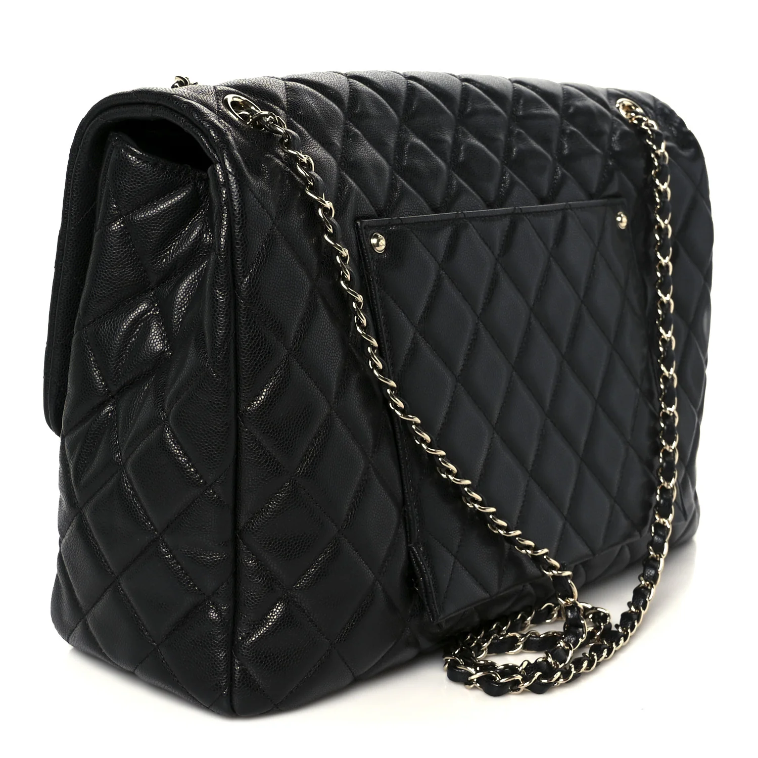 Caviar Quilted XXL Travel Flap Bag Black - Image 3