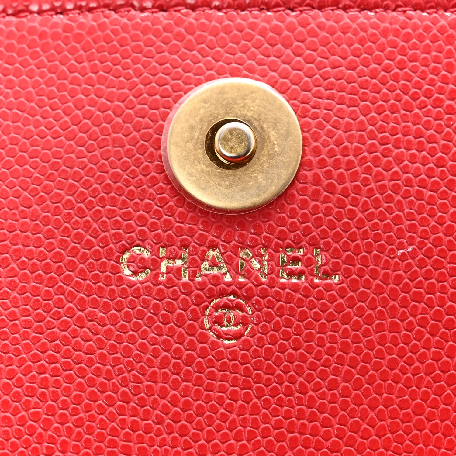 Caviar Quilted Yours Buttons Phone Holder With Chain Red - Image 6