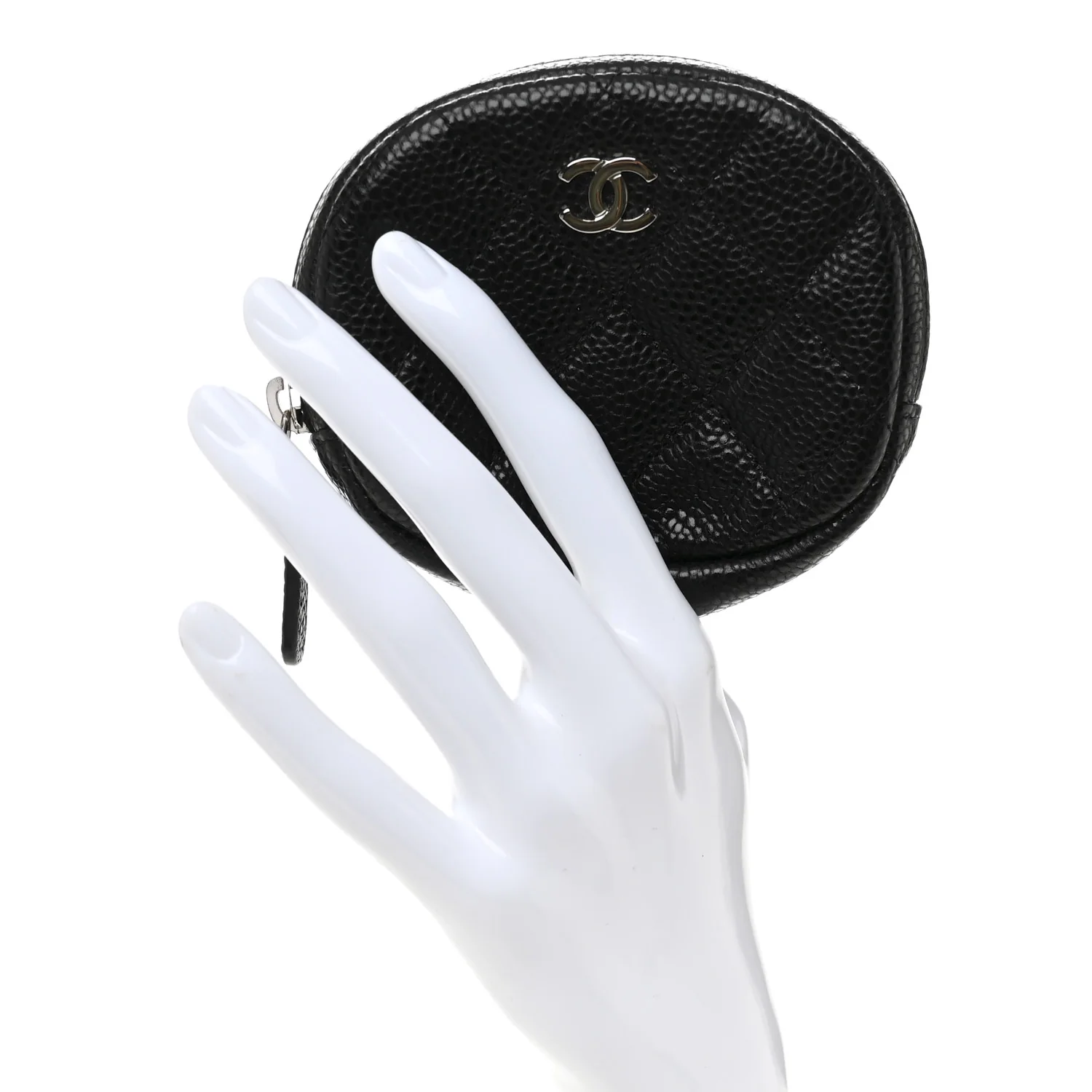 Caviar Quilted Zip Around Classic Coin Purse Black - Image 2