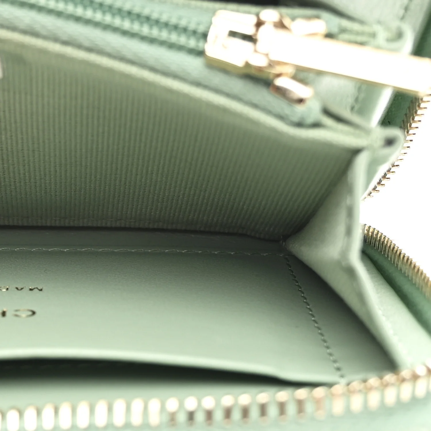 Caviar Quilted Zip Around Coin Purse Wallet Dark Green - Image 6