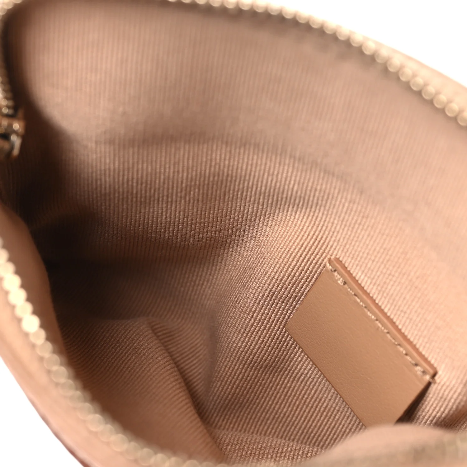 Caviar Quilted Zip Card Holder Wallet Beige - Image 5