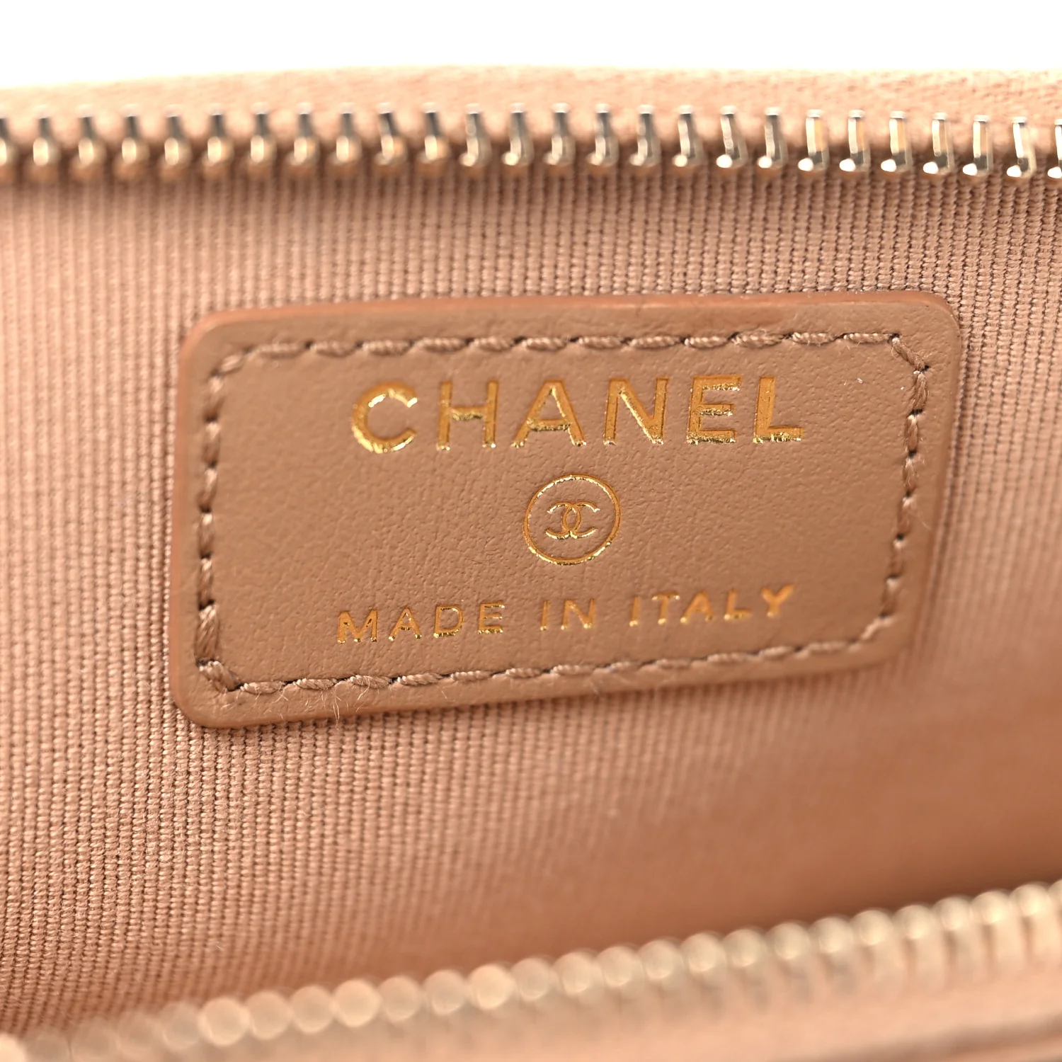 Caviar Quilted Zip Card Holder Wallet Beige - Image 6