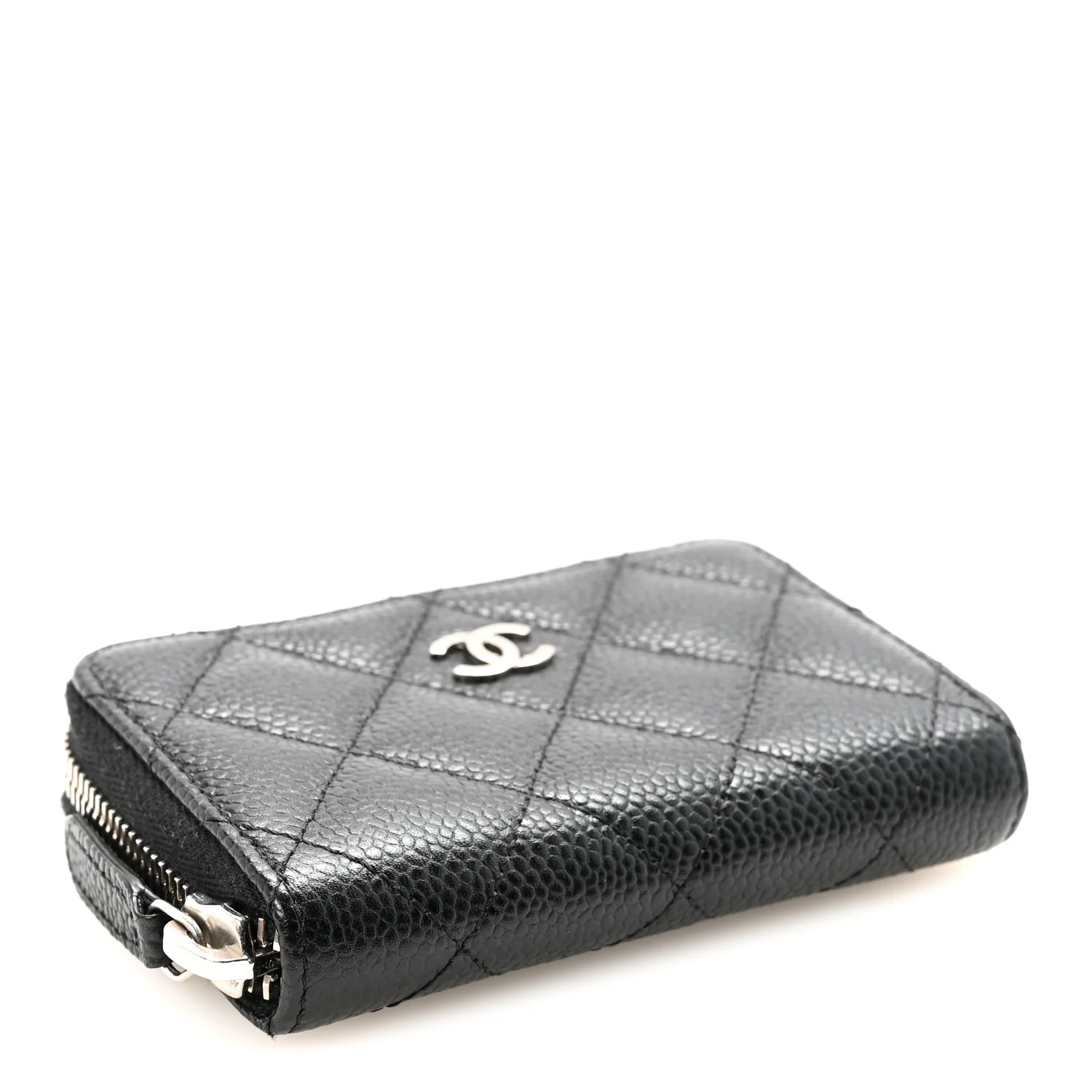 Caviar Quilted Zip Coin Purse Black - Image 4