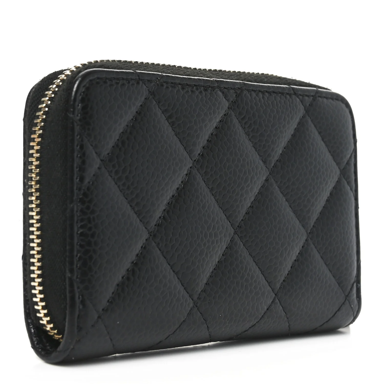 Caviar Quilted Zip Coin Purse Black - Image 3
