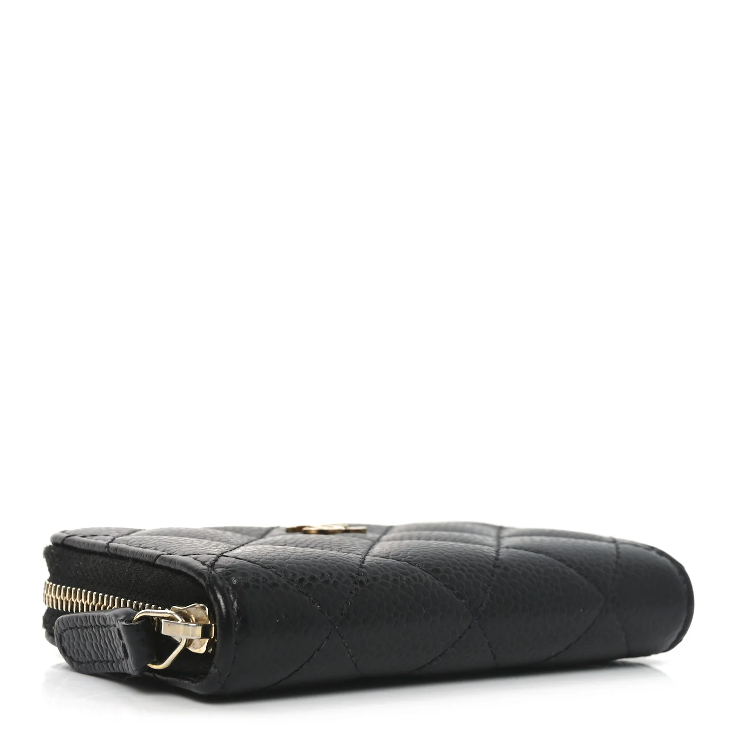 Caviar Quilted Zip Coin Purse Black - Image 4