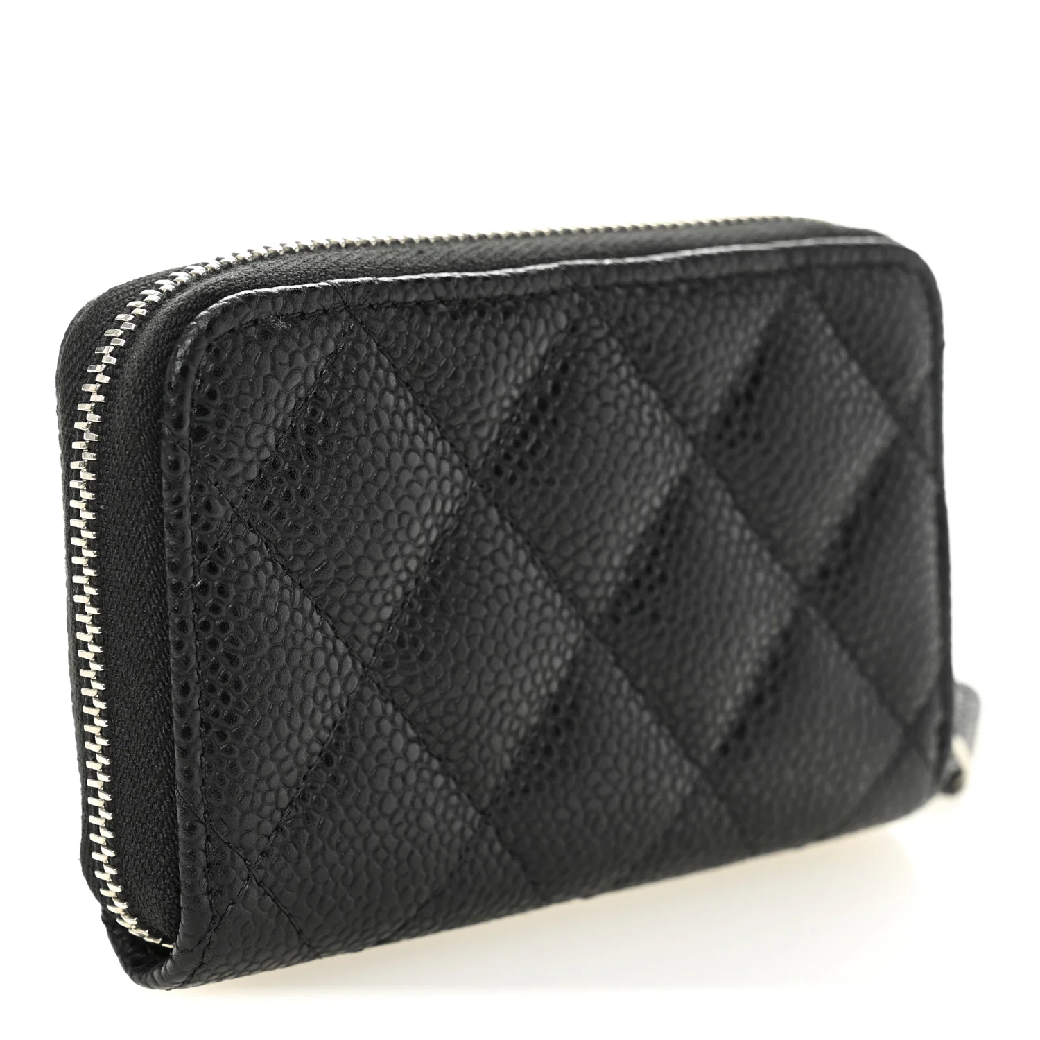 Caviar Quilted Zip Coin Purse Black - Image 3