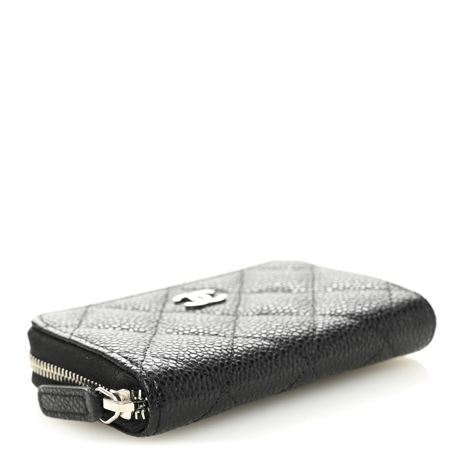 Caviar Quilted Zip Coin Purse Black - Image 4