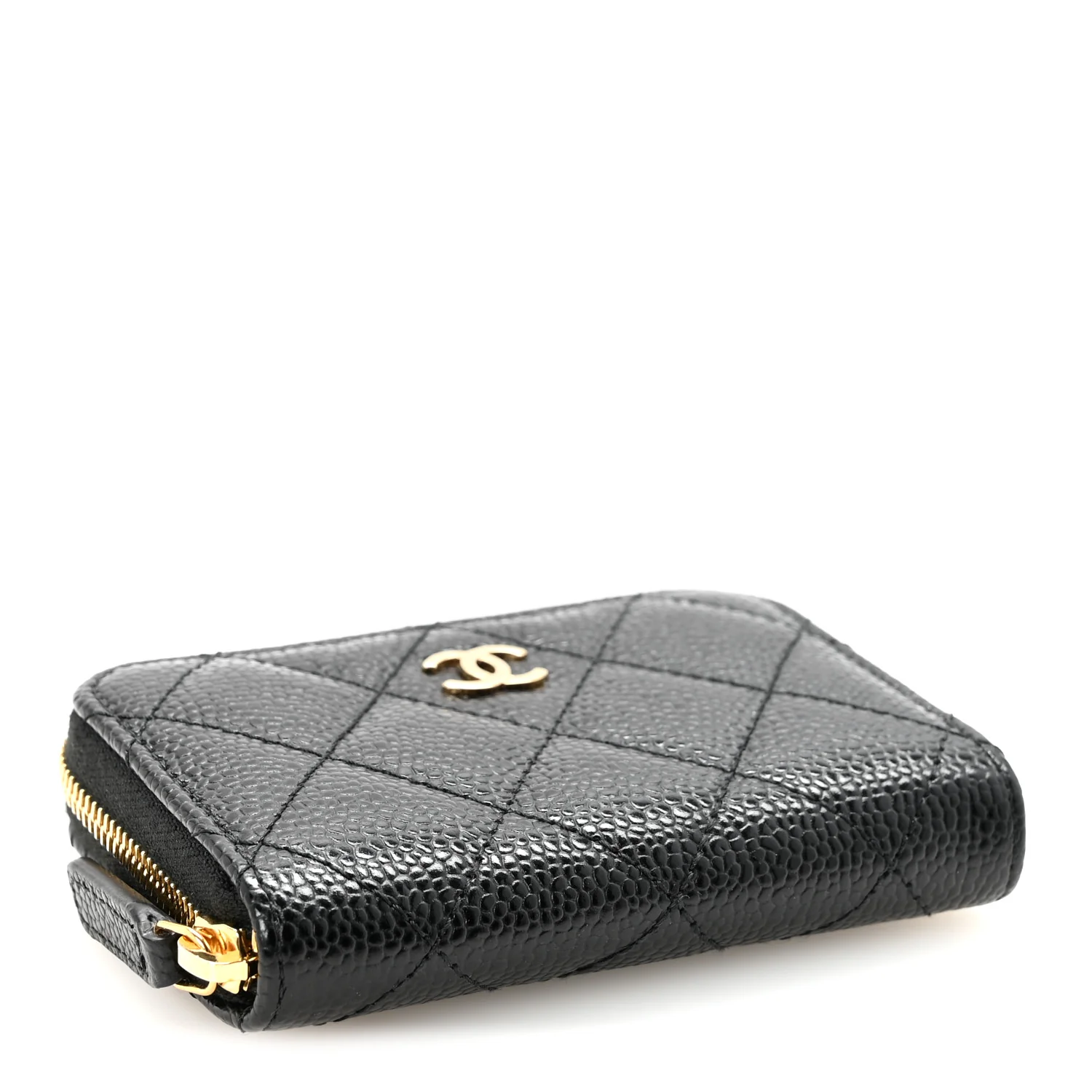 Caviar Quilted Zip Coin Purse Black - Image 4